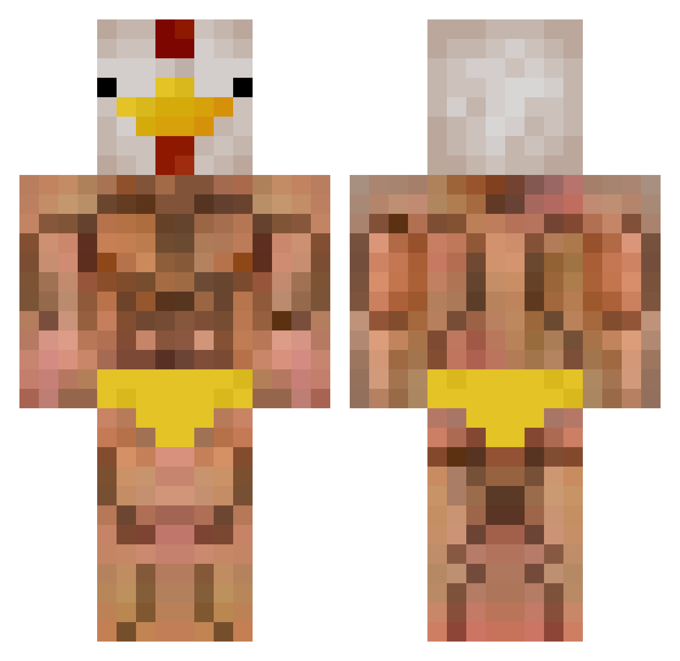 WOLFXW9 Minecraft skin, front and back view