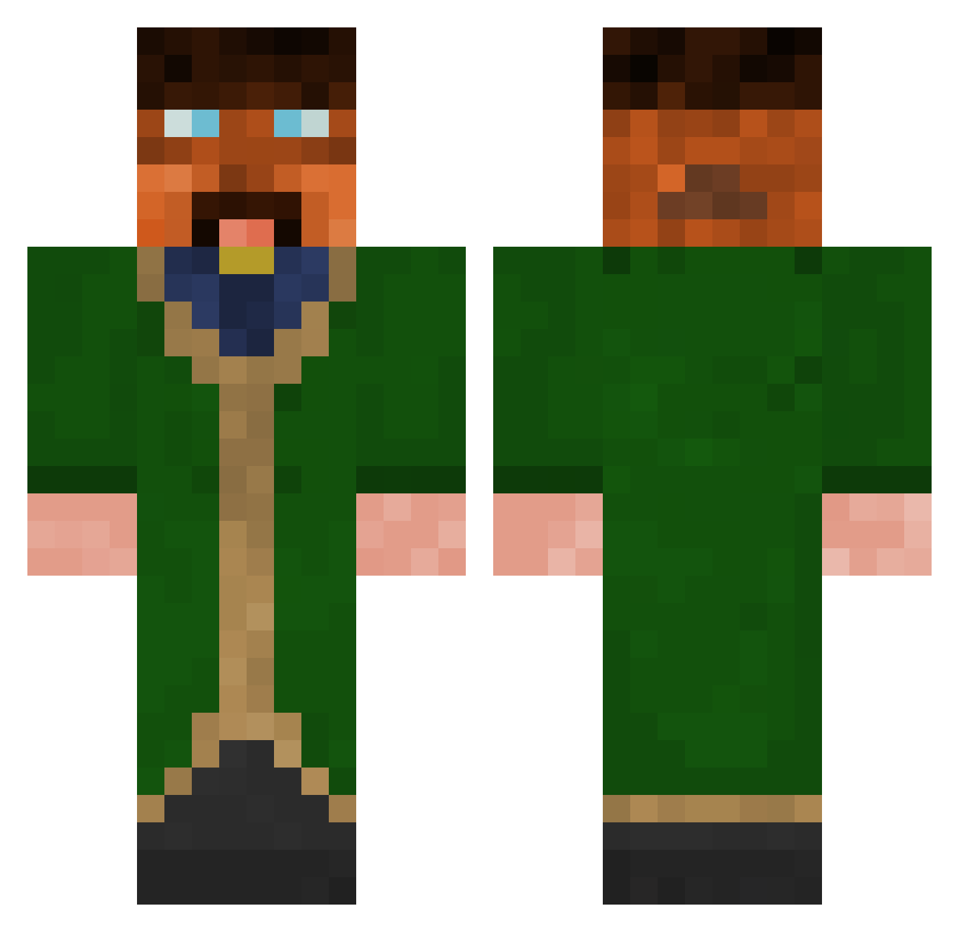 mrbud Minecraft skin, front and back view