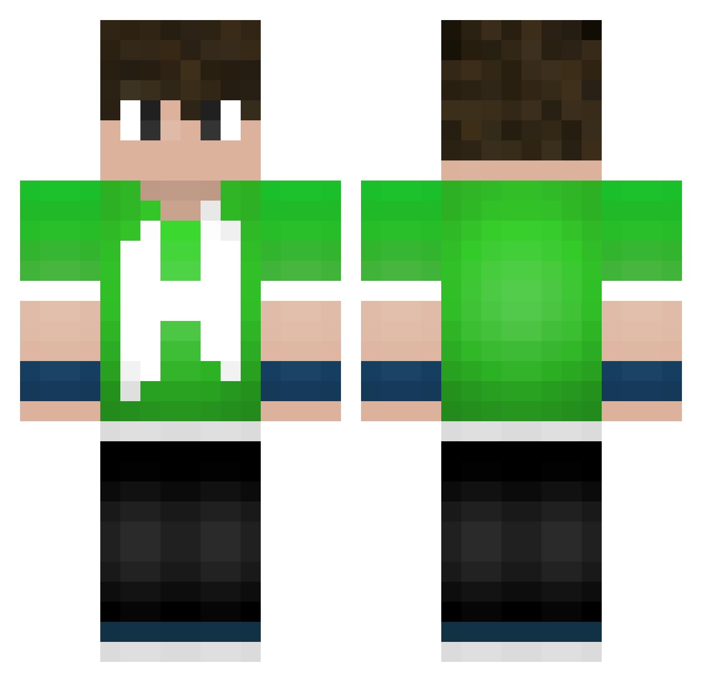 ManooHawph Minecraft skin, front and back view