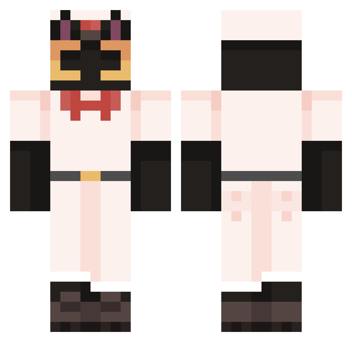 nemotzu Minecraft skin, front and back view