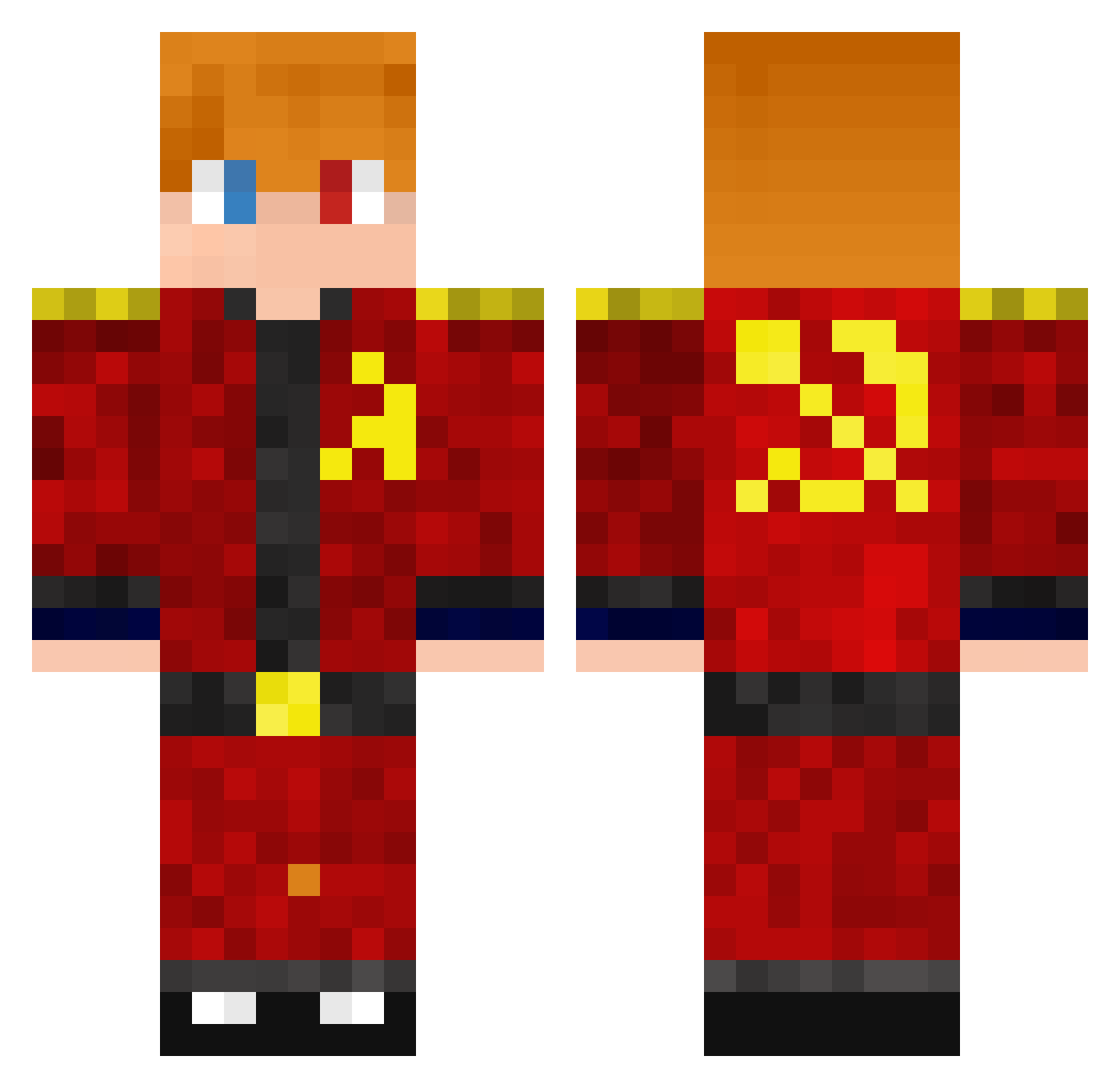 oGaspareto13 Minecraft skin, front and back view