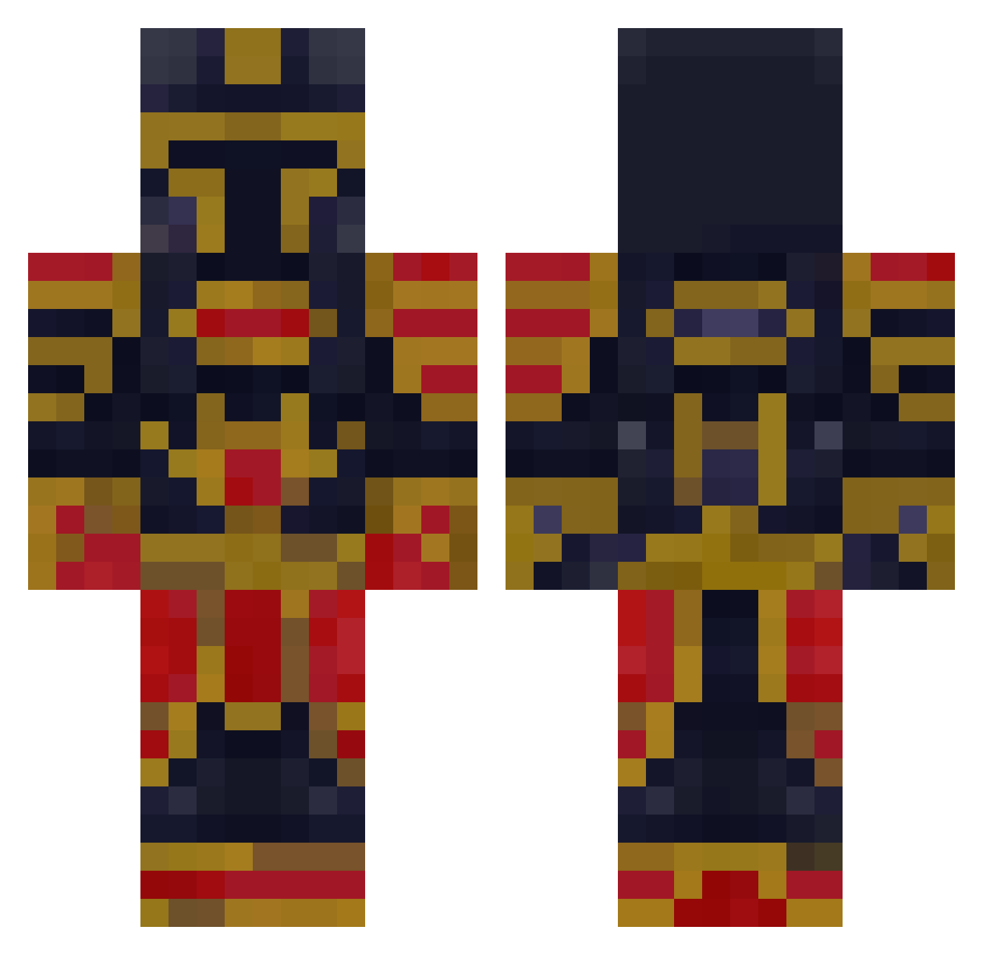 Puhovakii Minecraft skin, front and back view