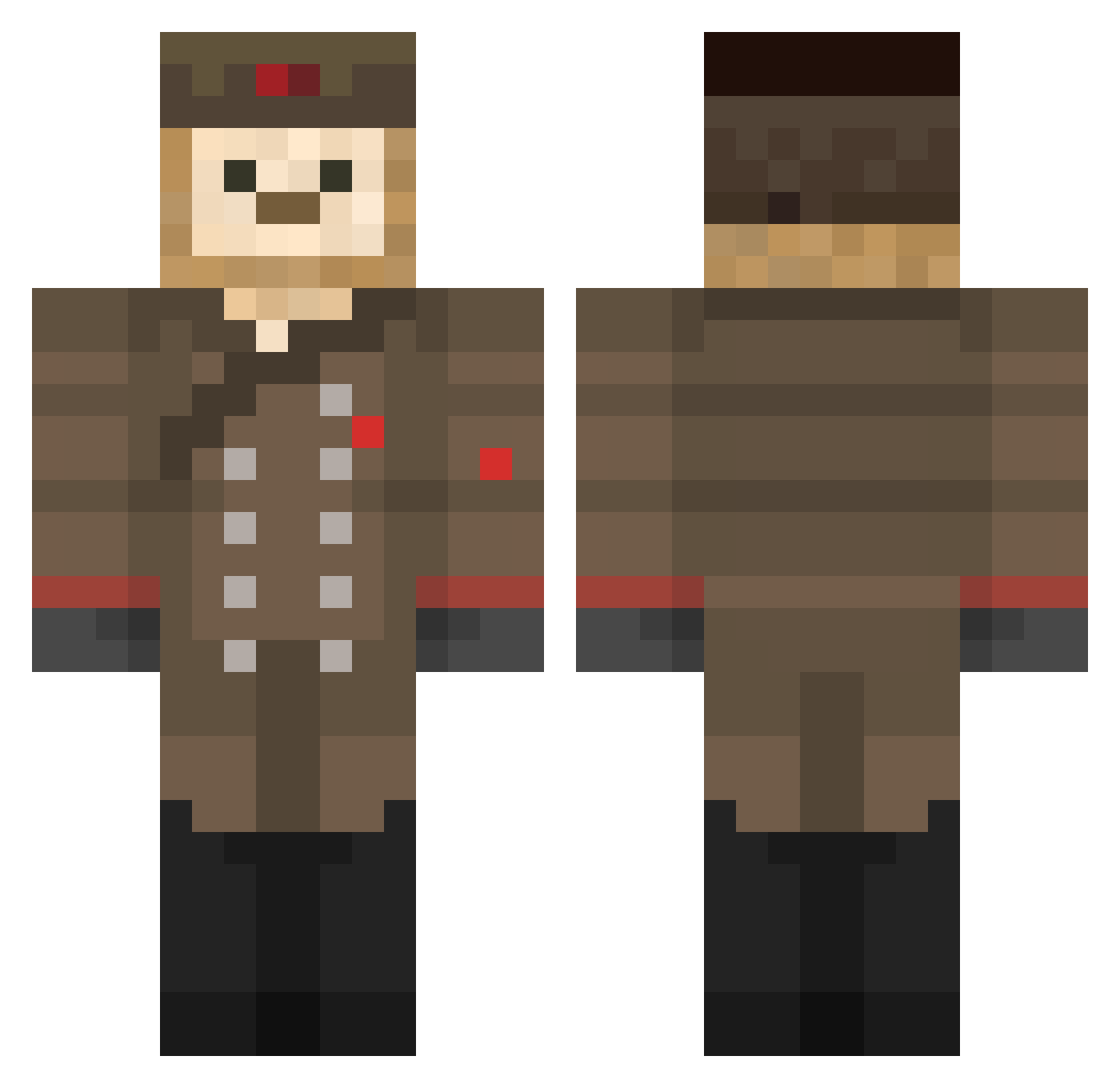 Achirowo Minecraft skin, front and back view