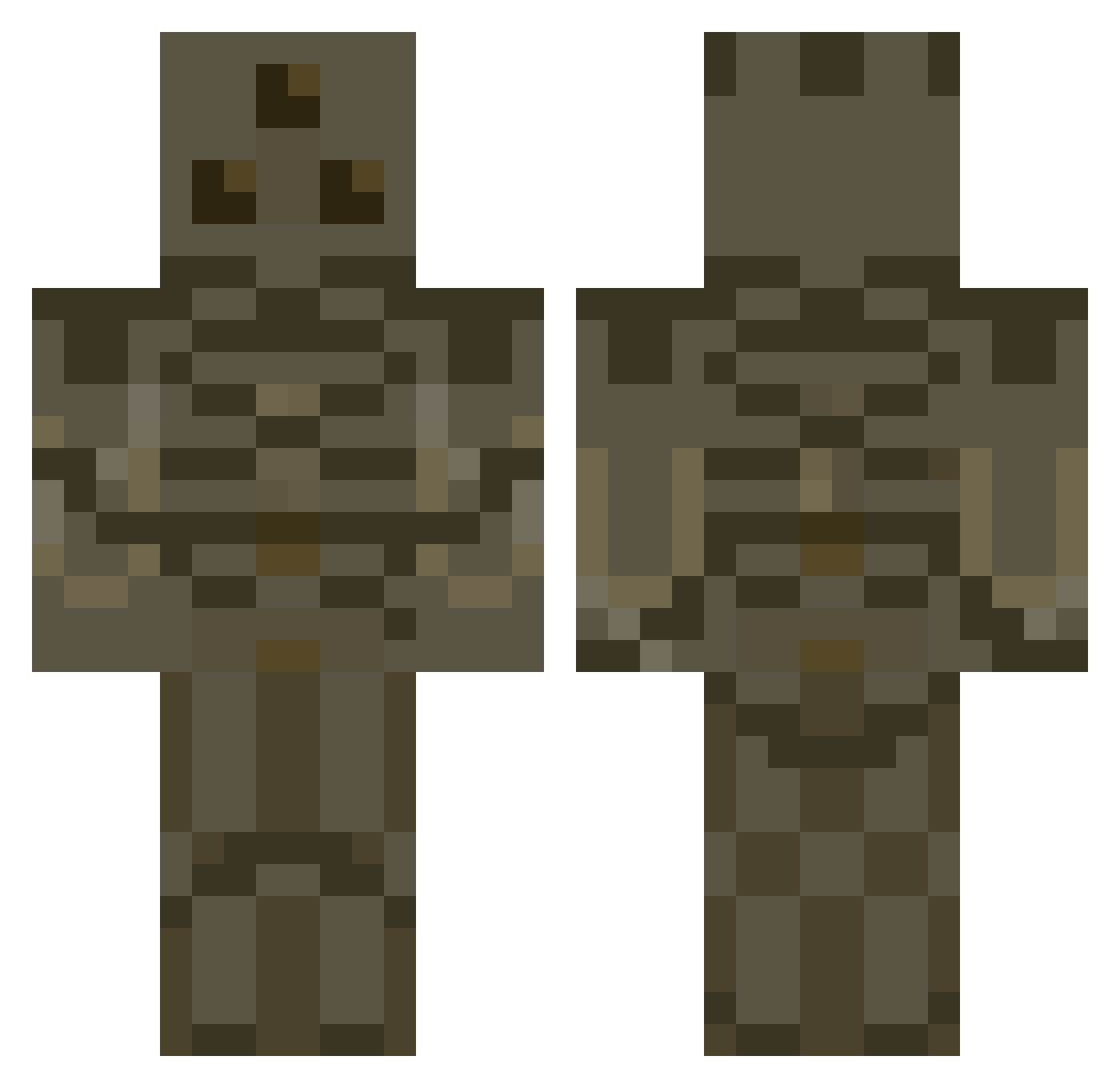 TickyToe Minecraft skin, front and back view