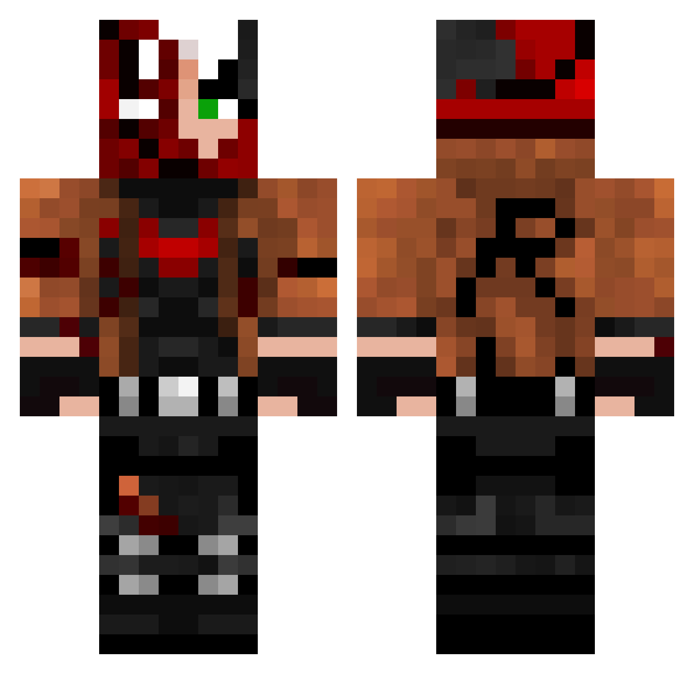 rlySAAD Minecraft skin, front and back view