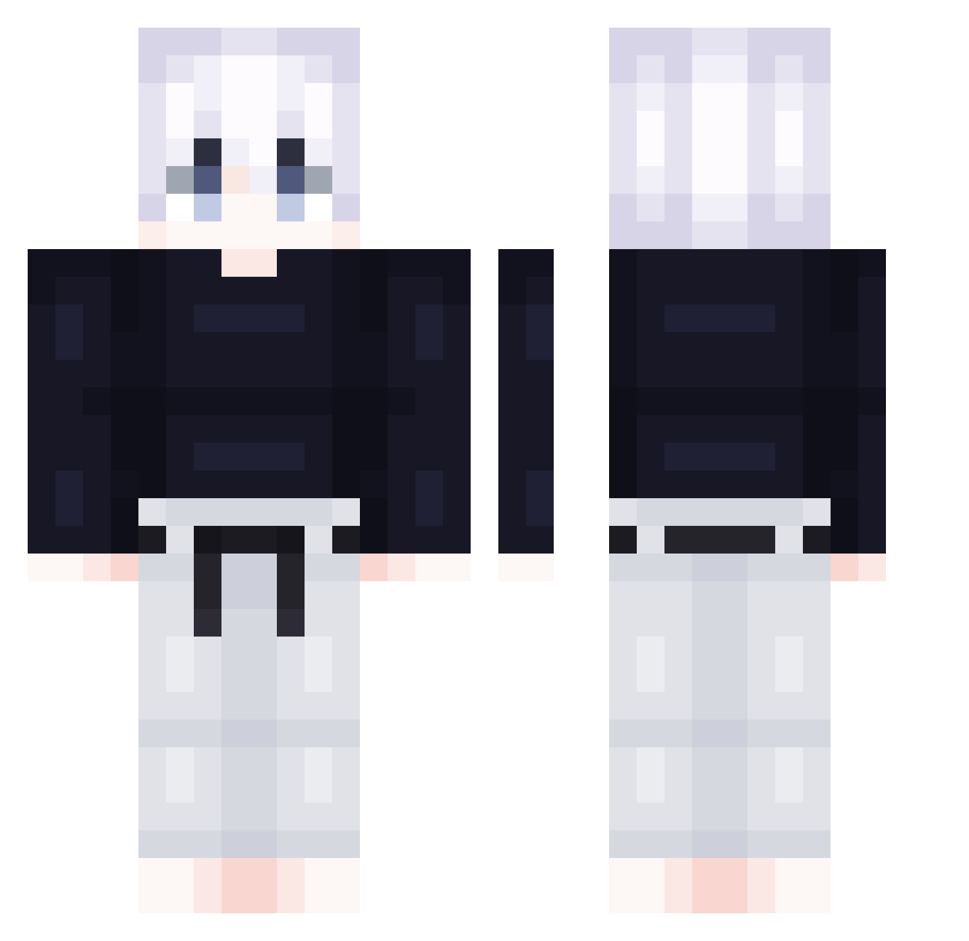oileater Minecraft skin, front and back view
