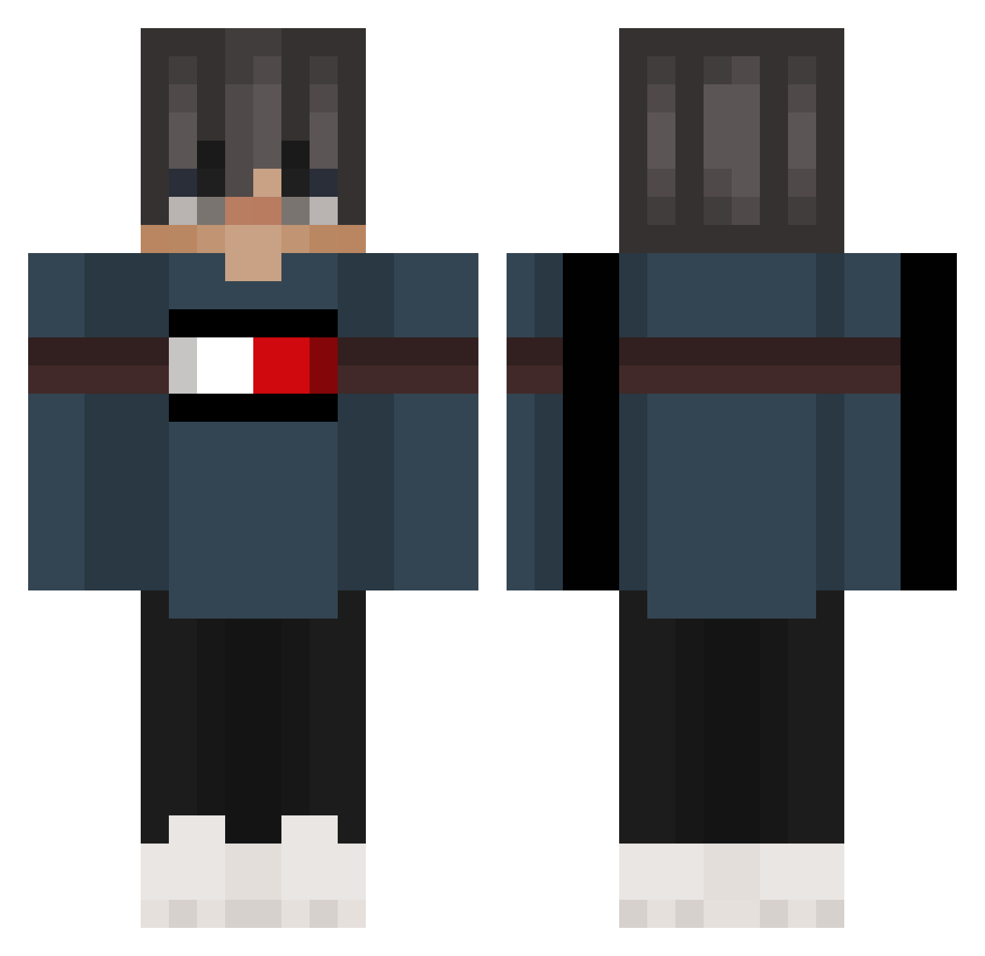 DusOlivier14 Minecraft skin, front and back view