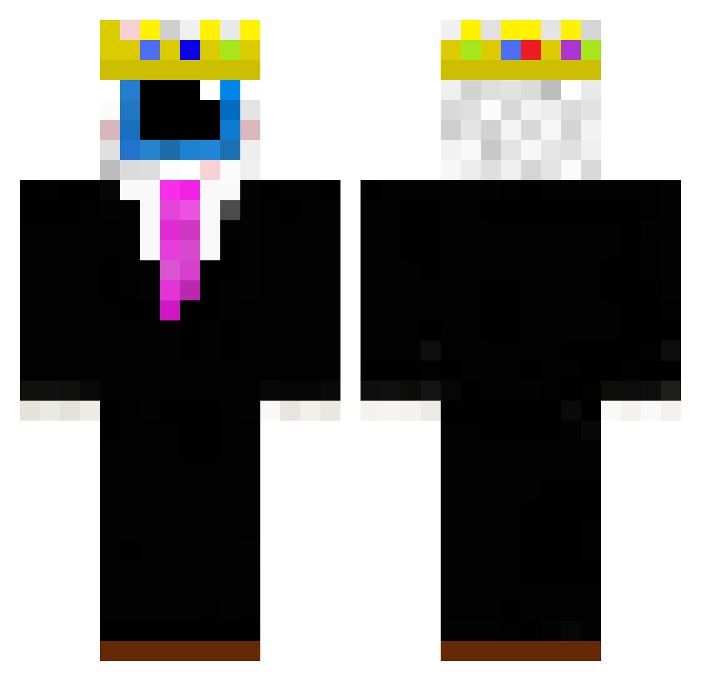 Its_FakeYou Minecraft skin, front and back view
