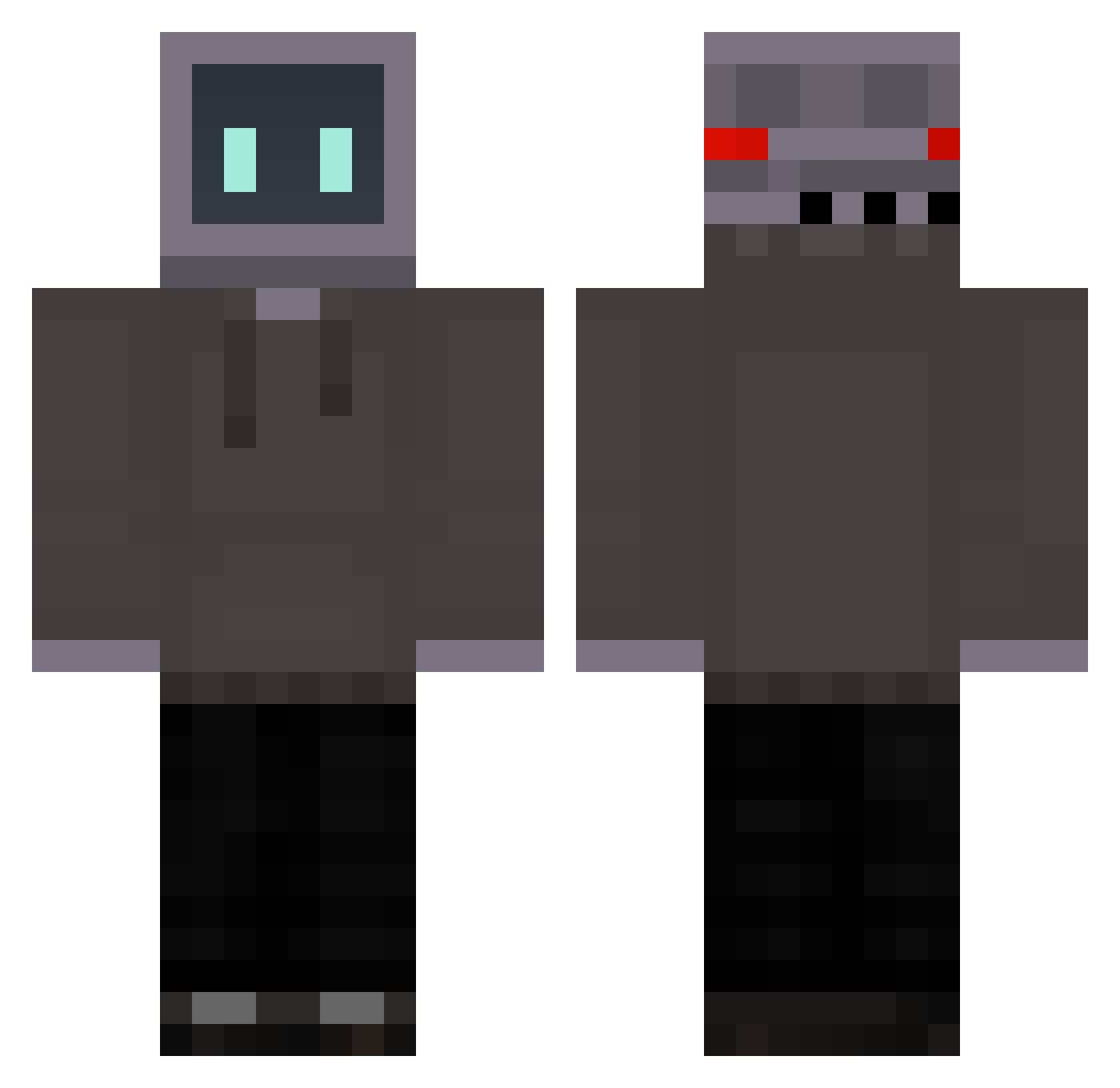 Hayuwuden Minecraft skin, front and back view