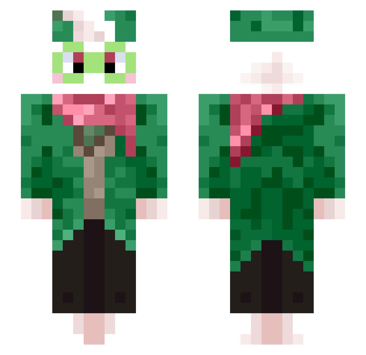 Autorizacion Minecraft skin, front and back view