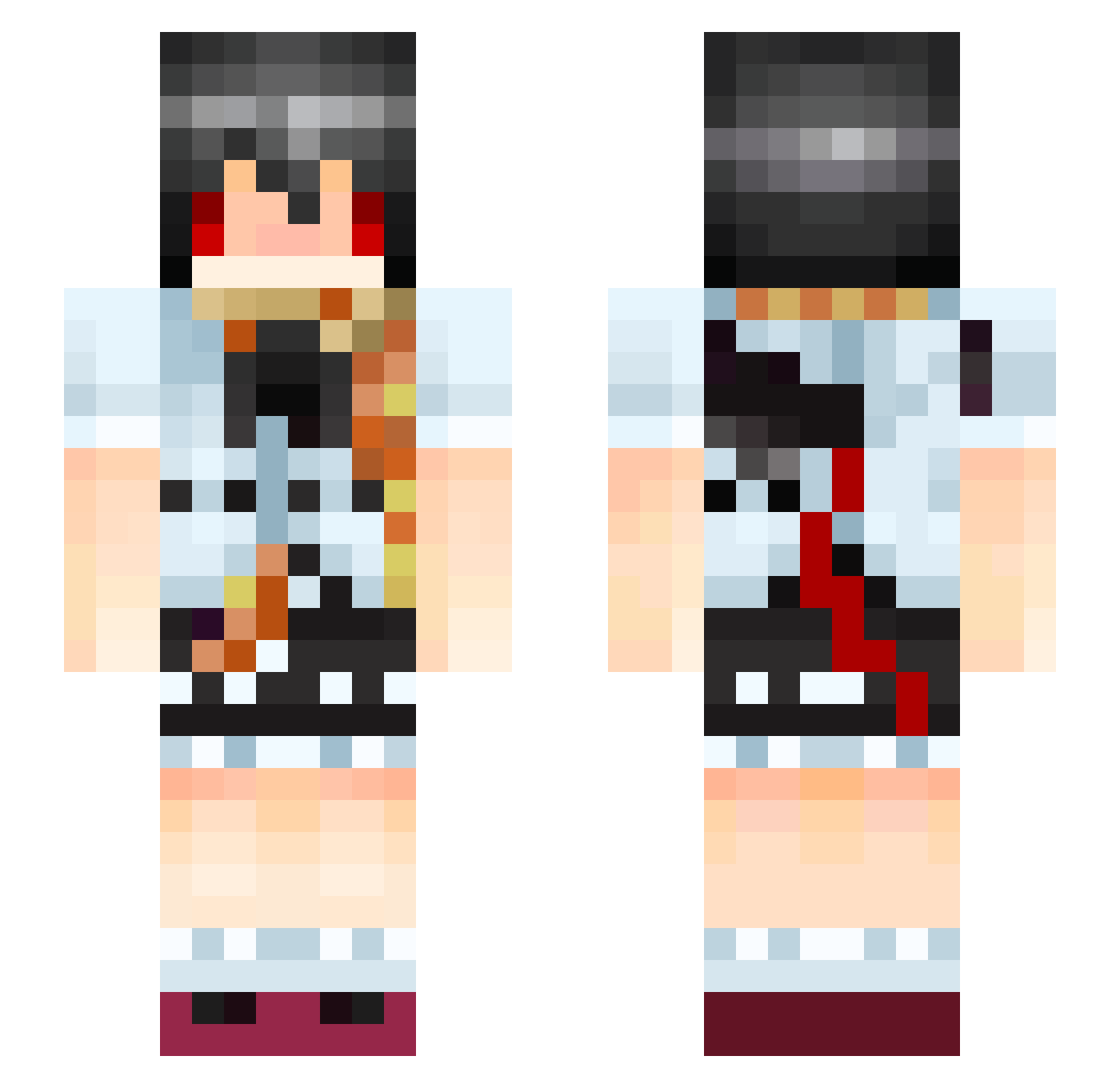 DIooVA Minecraft skin, front and back view