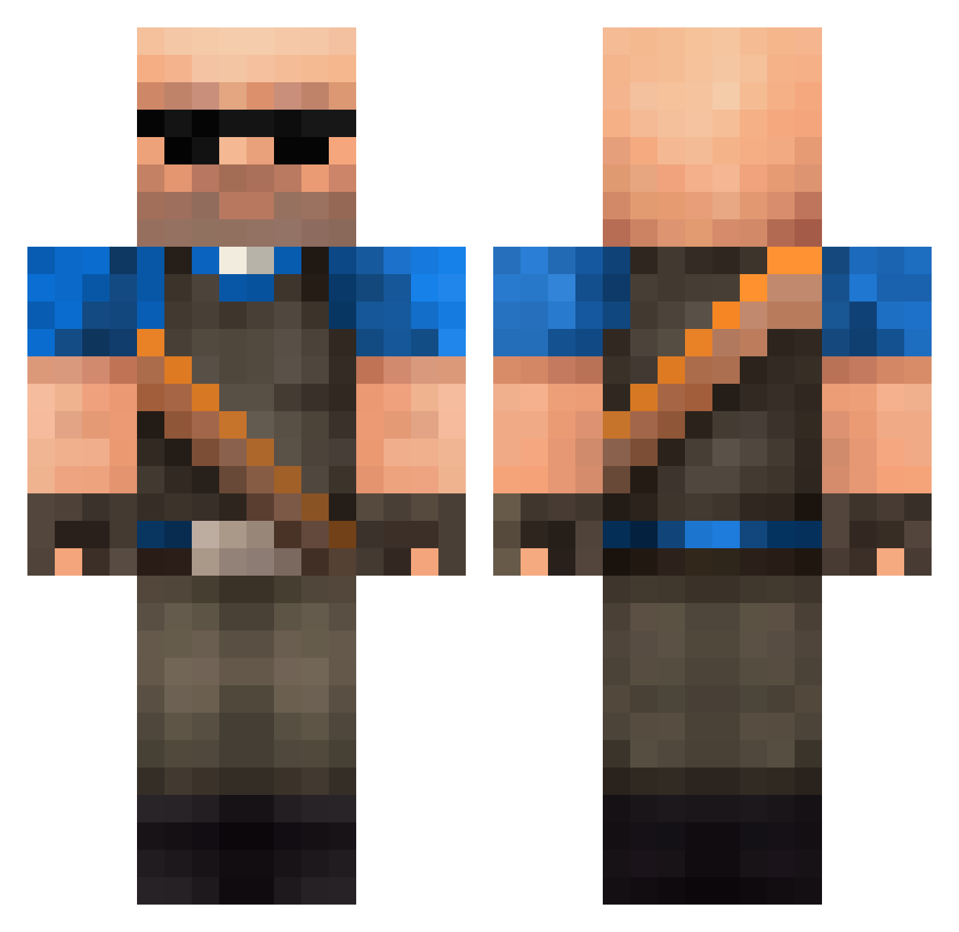 TheSecondWay Minecraft skin, front and back view