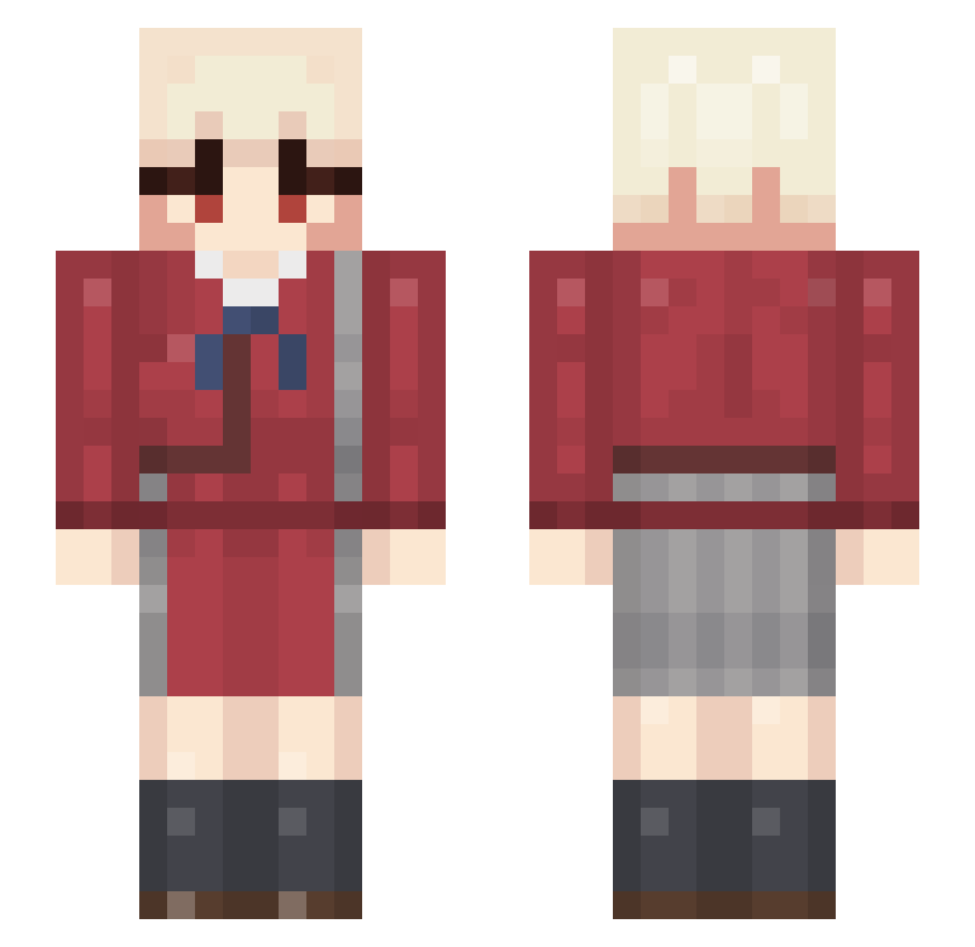 Jonnymarc Minecraft skin, front and back view