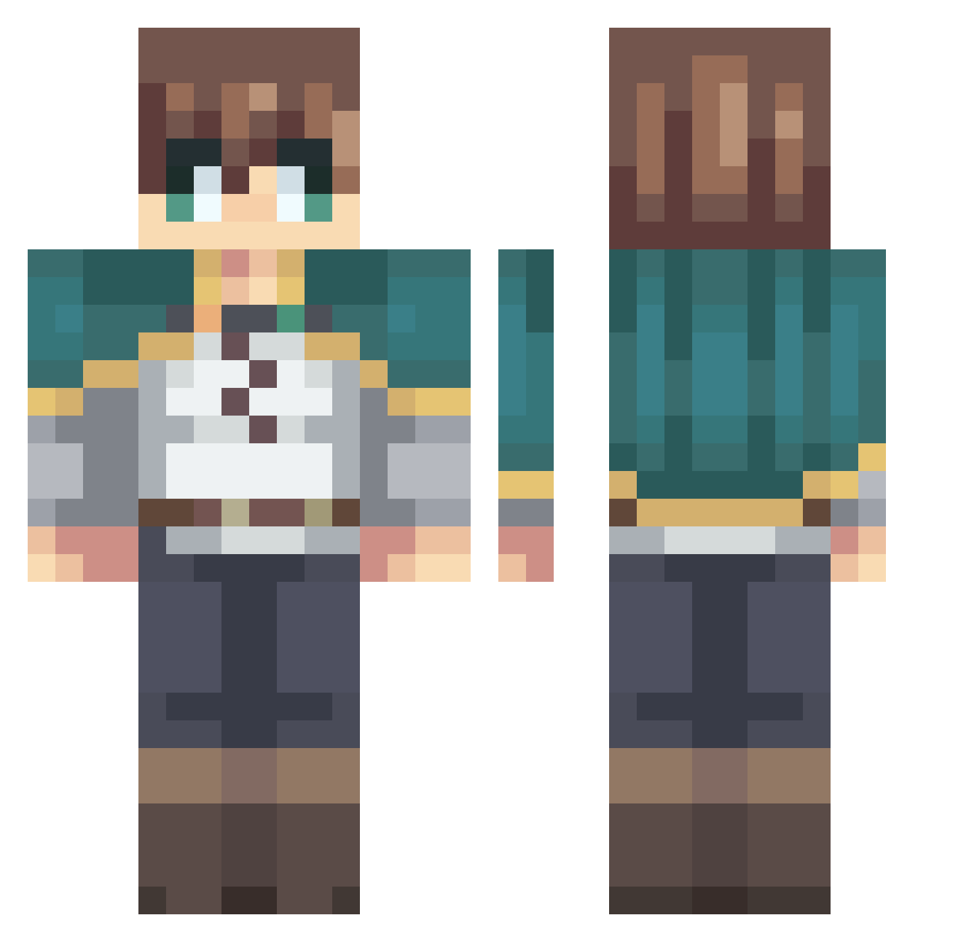 Basian Minecraft skin, front and back view