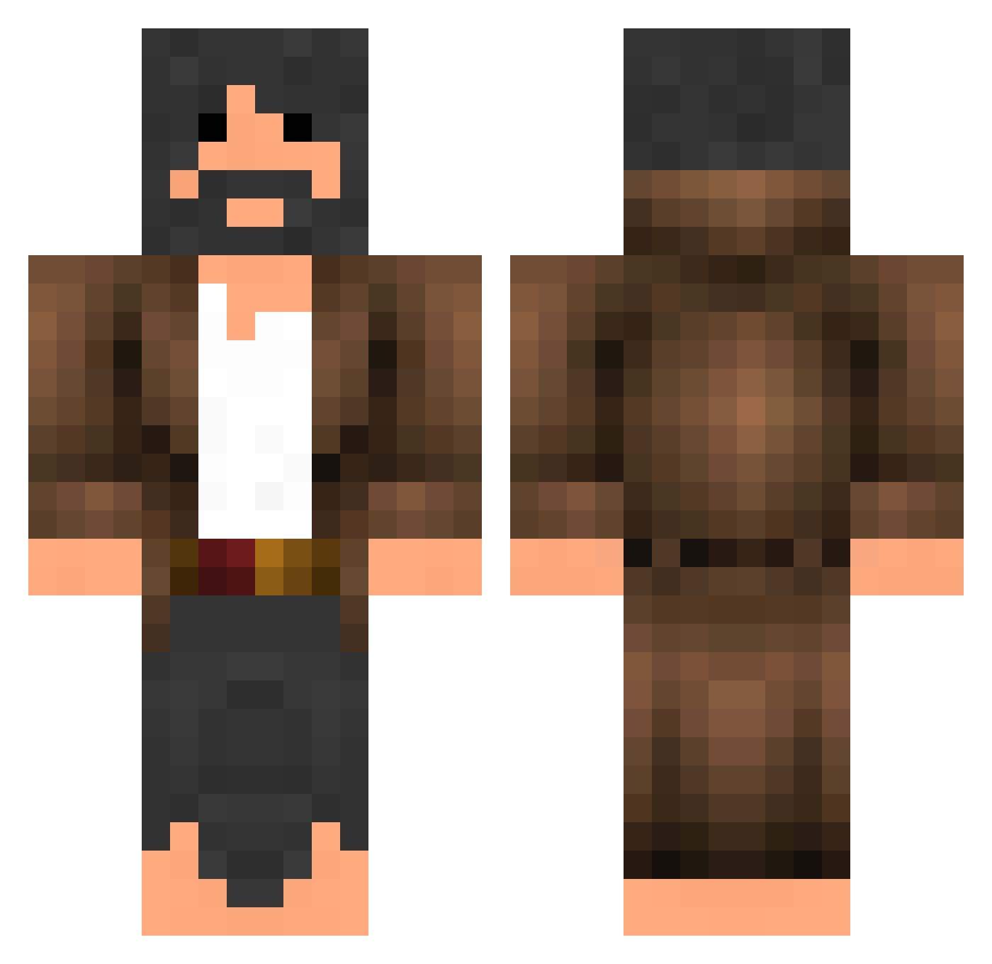 SlimeyDaddy Minecraft skin, front and back view