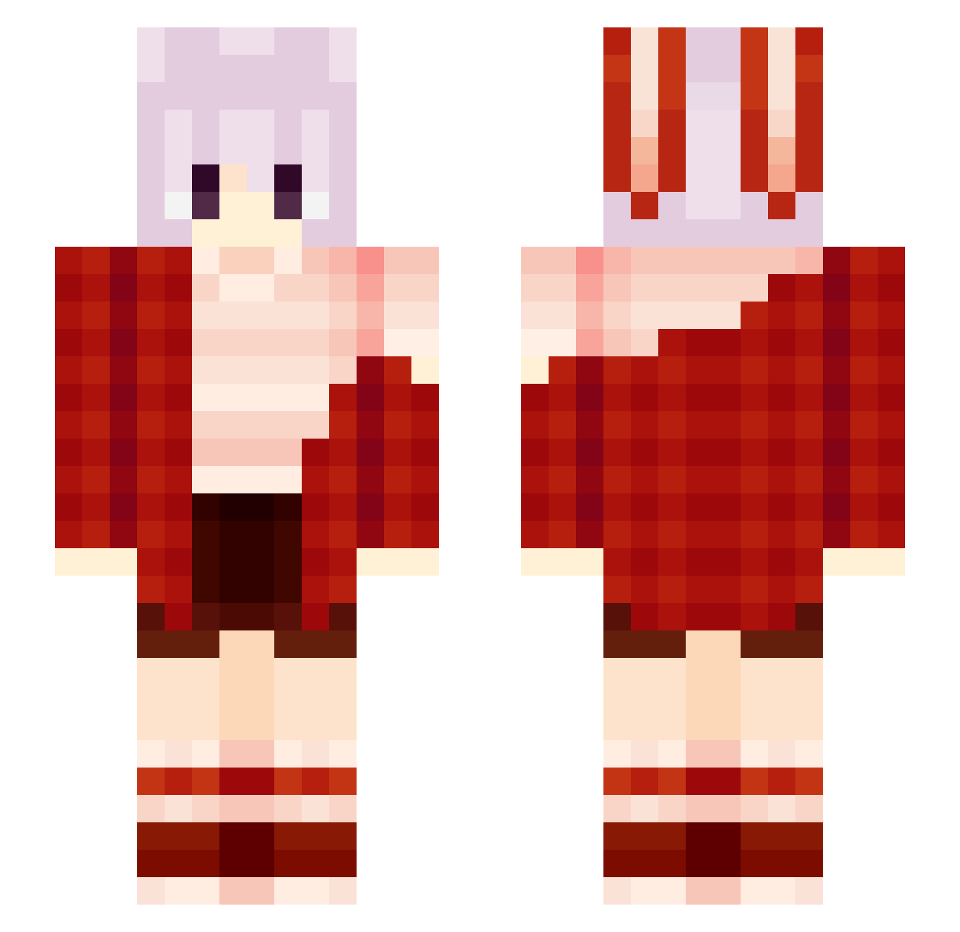 _RedST Minecraft skin, front and back view