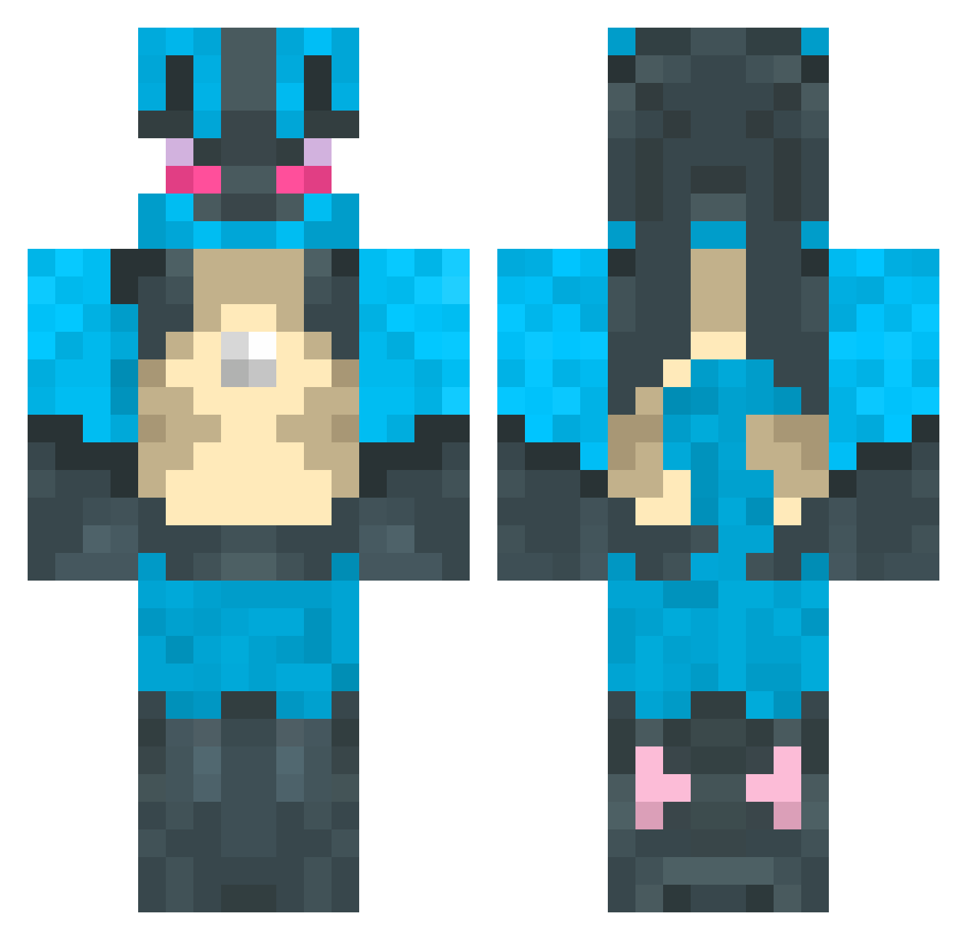 Papuc_ Minecraft skin, front and back view