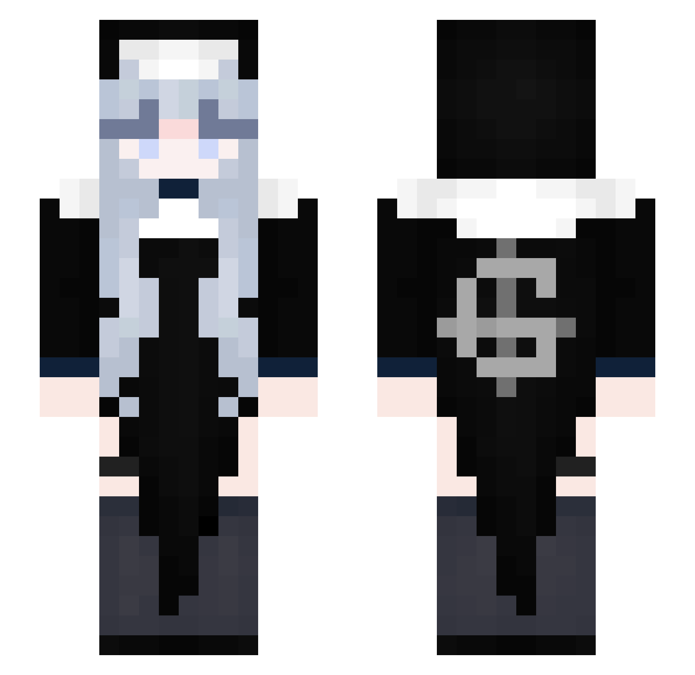 Ravennayu Minecraft skin, front and back view