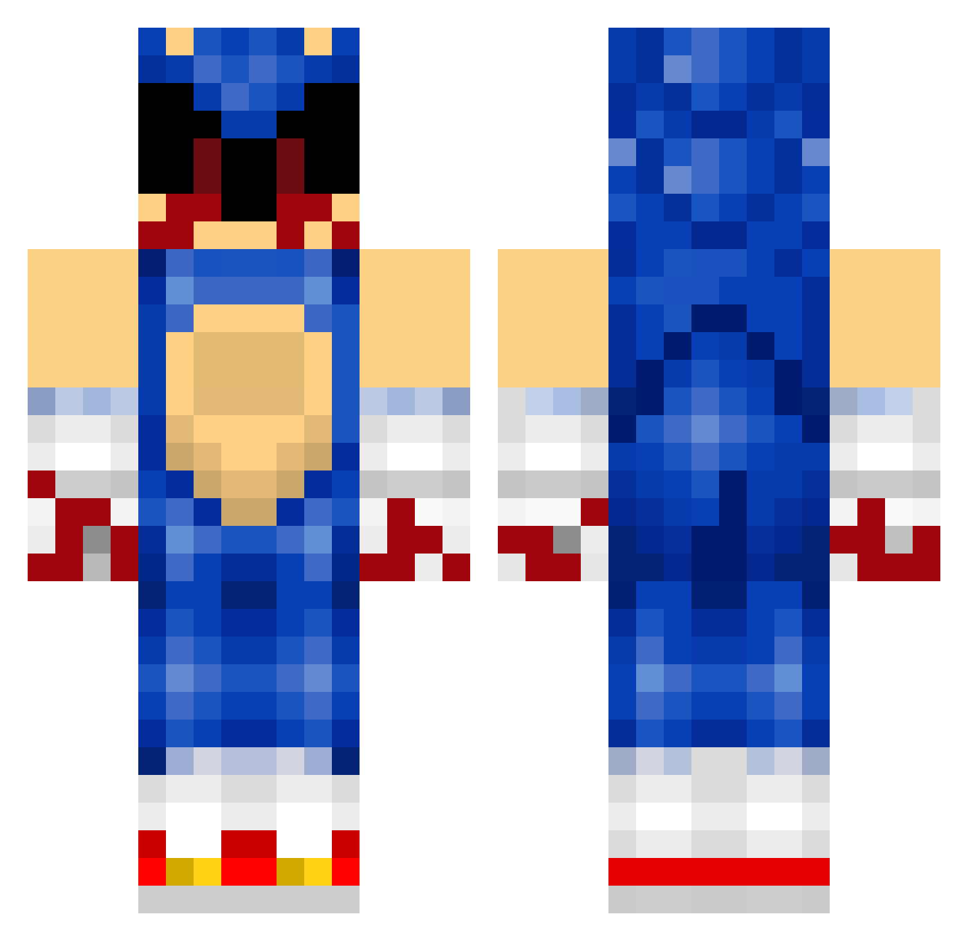 NotAHackerHere Minecraft skin, front and back view
