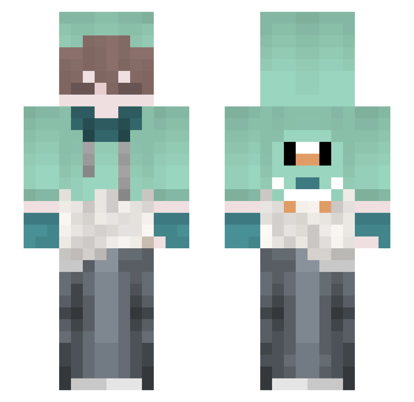 IWasForcedToSwap Minecraft skin, front and back view