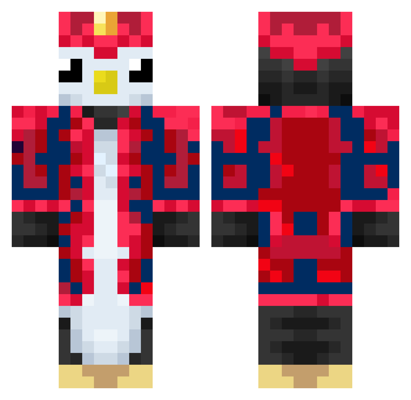 VoiceInTheWalls Minecraft skin, front and back view