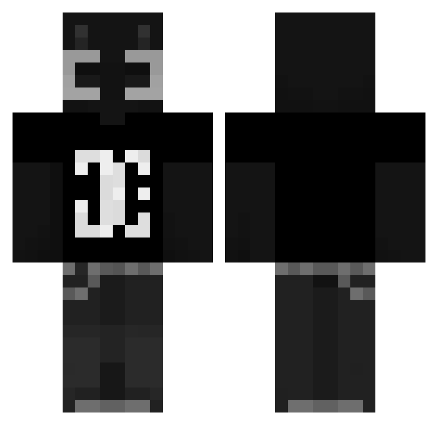 Notpad Minecraft skin, front and back view