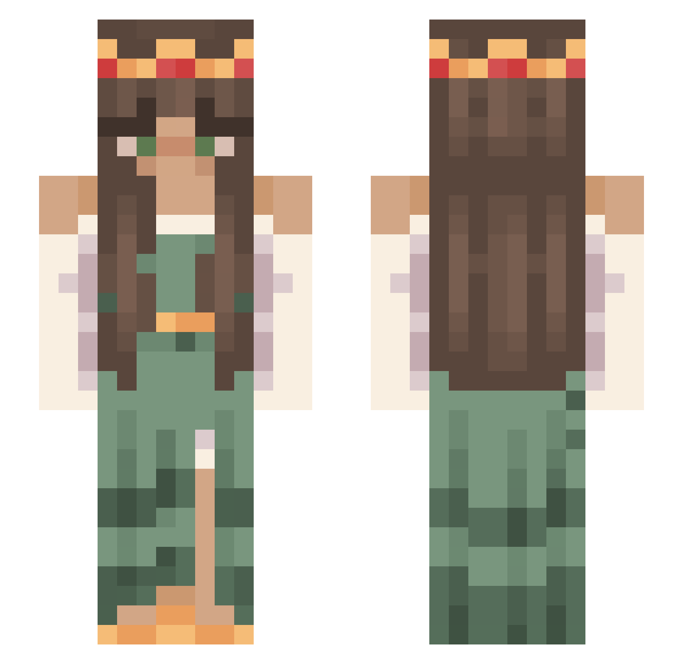 YAWS7 Minecraft skin, front and back view