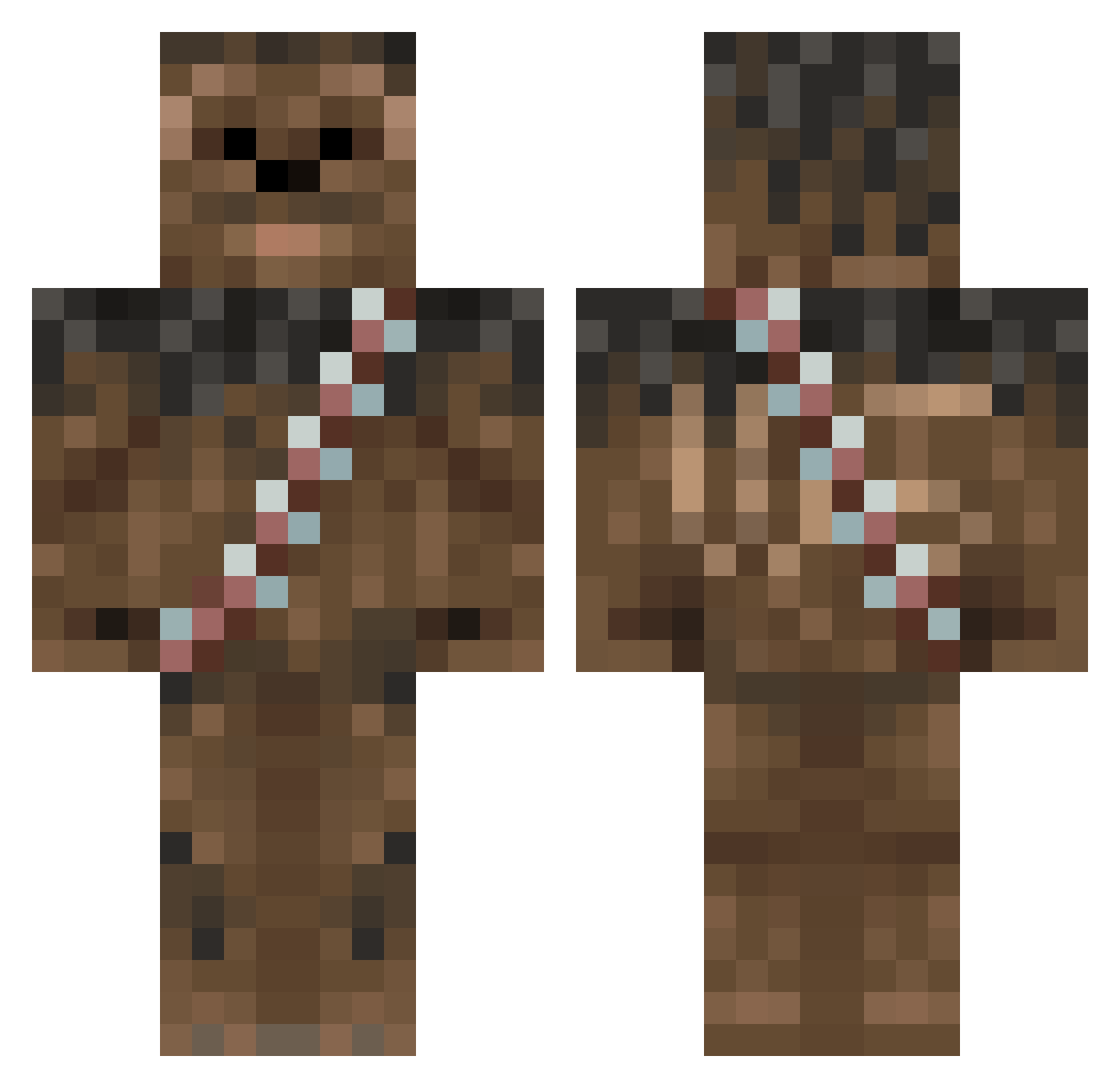 WookieeMitch Minecraft skin, front and back view