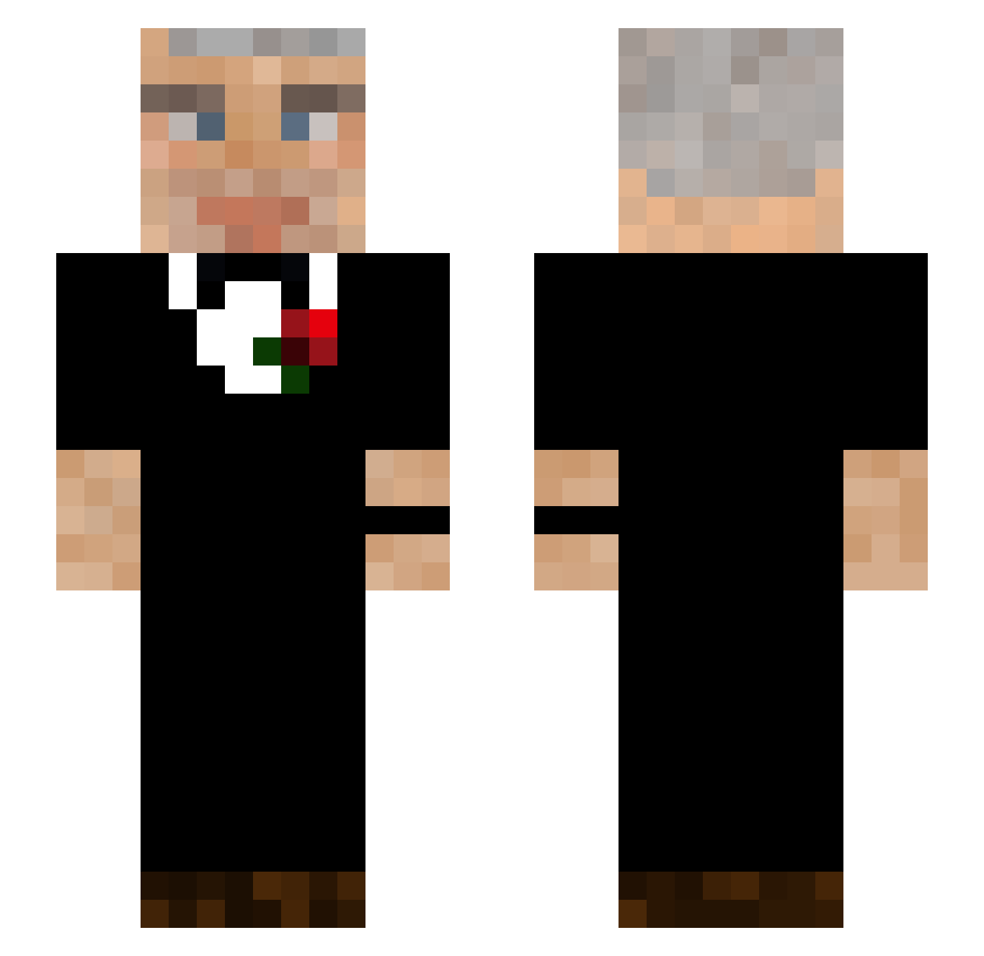 Marsietis Minecraft skin, front and back view