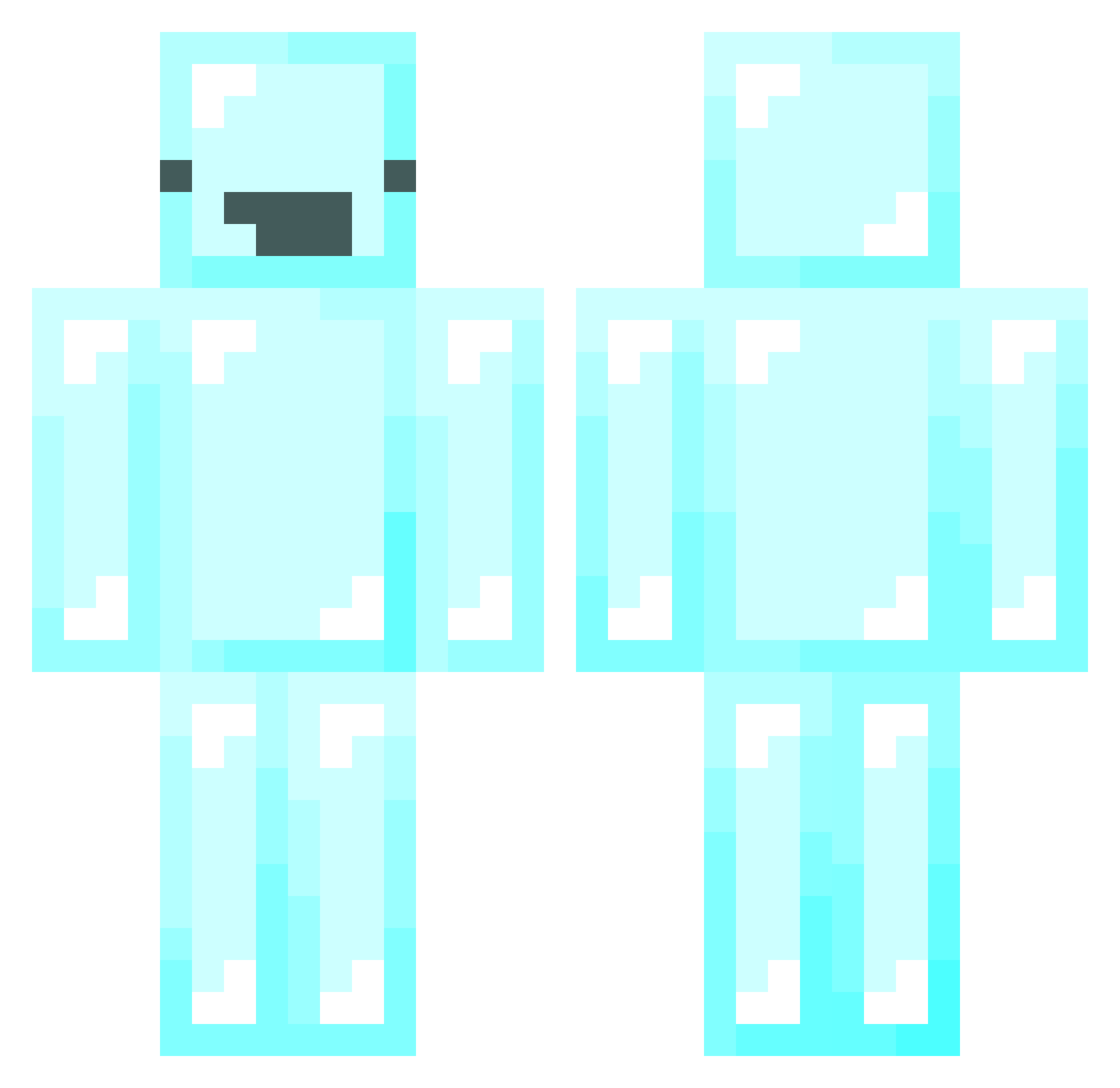 SnaggyBanana Minecraft skin, front and back view