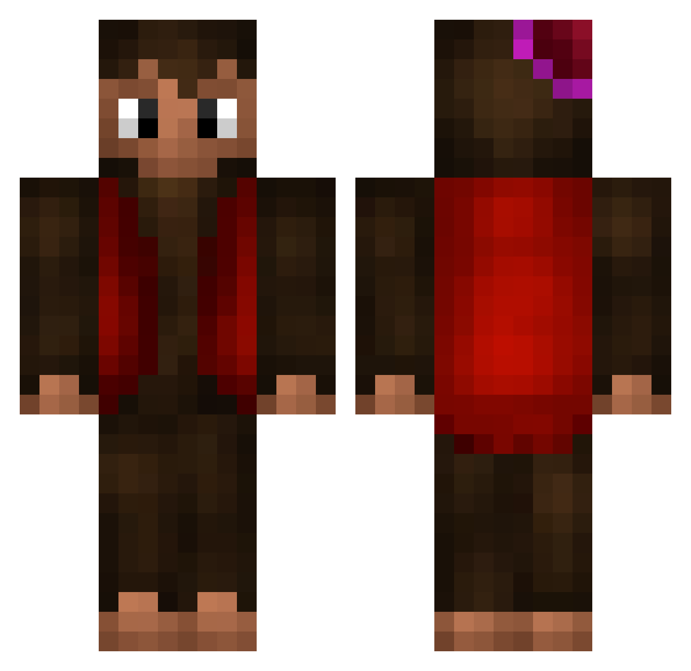 HerasV Minecraft skin, front and back view
