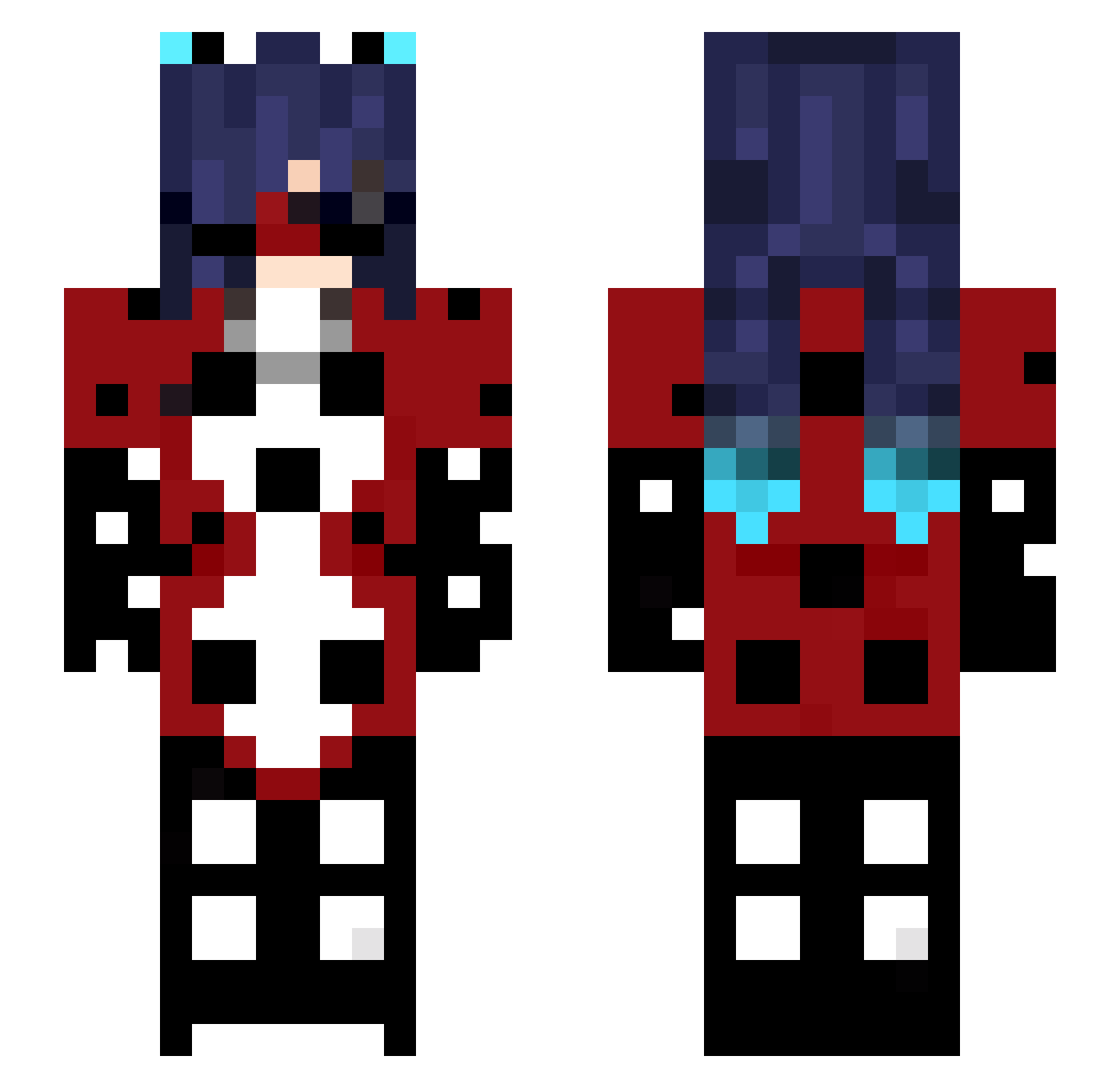 Chrizalys Minecraft skin, front and back view