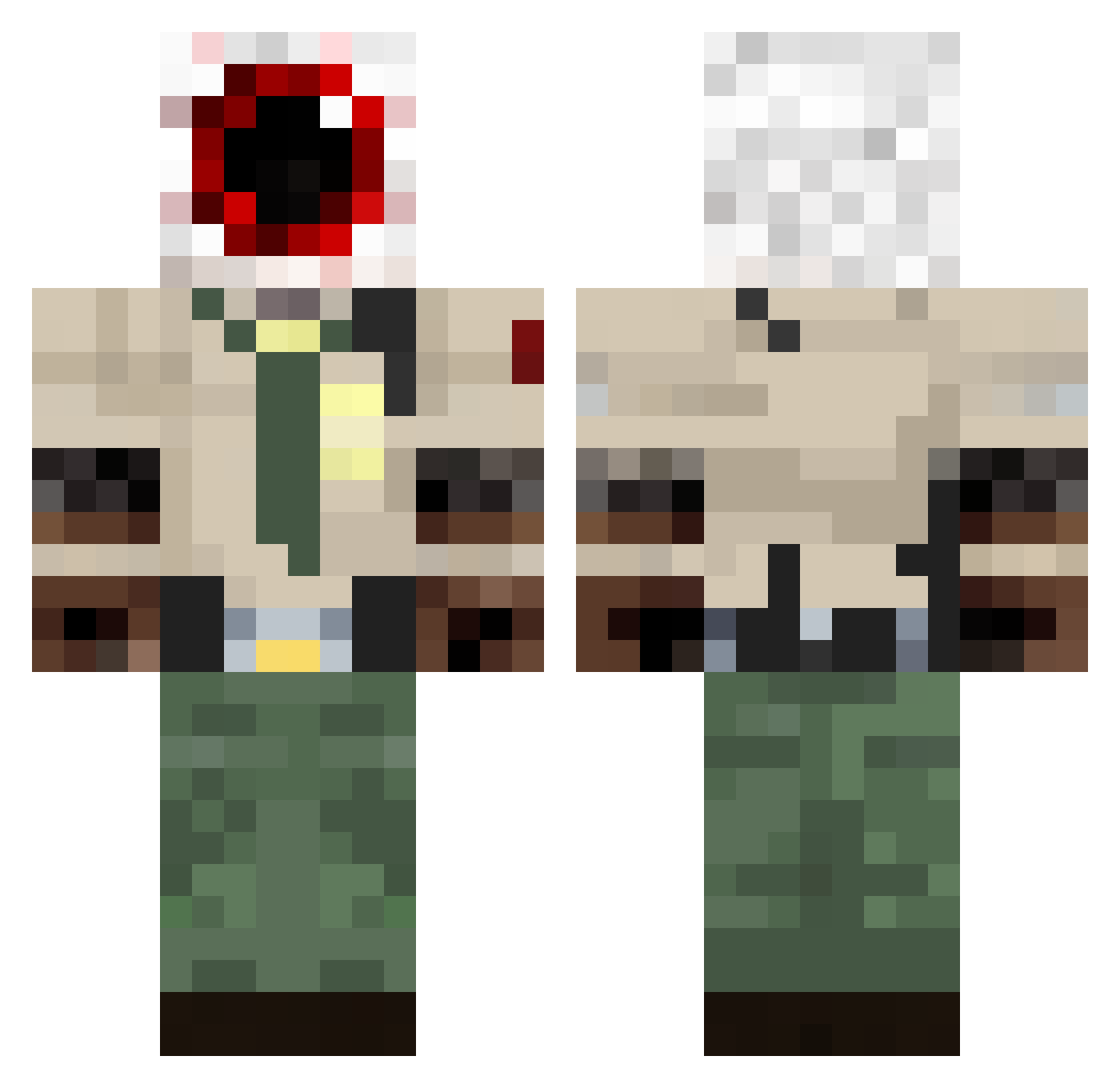 ItsChuddyMC Minecraft skin, front and back view