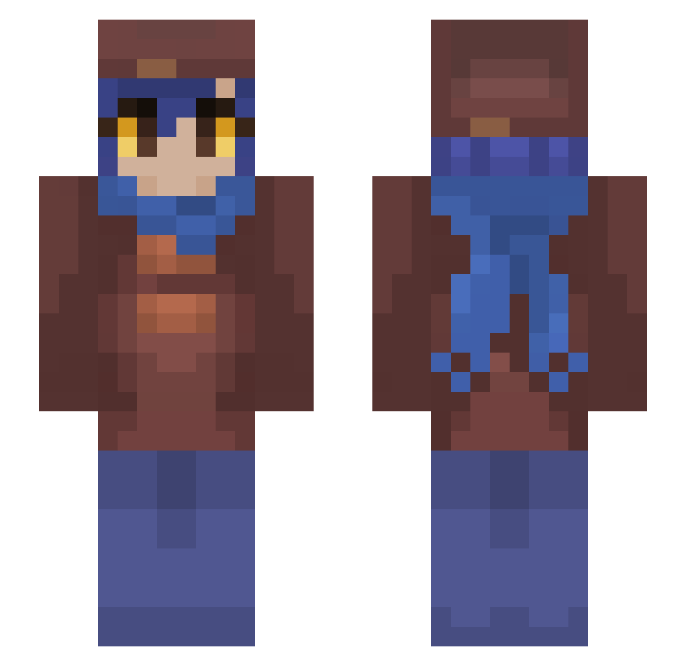 _SkullKid Minecraft skin, front and back view