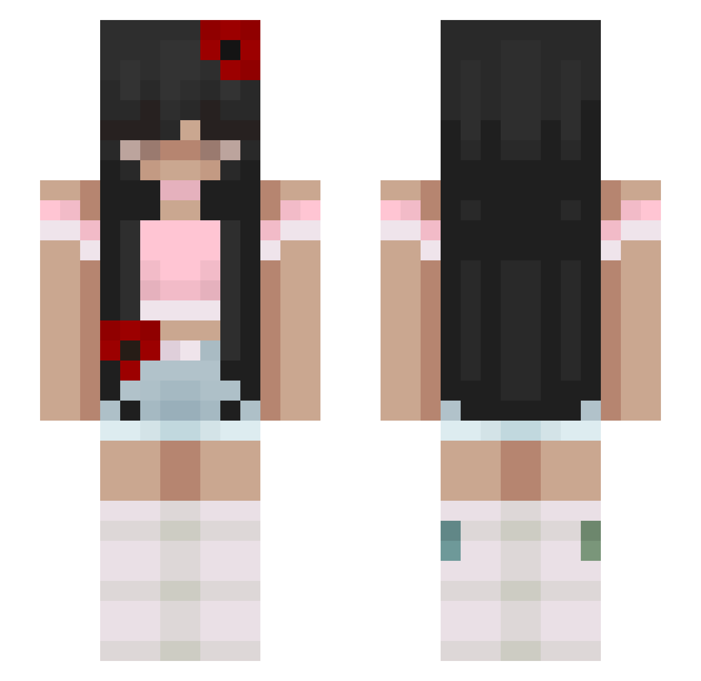 RitzLovely Minecraft skin, front and back view