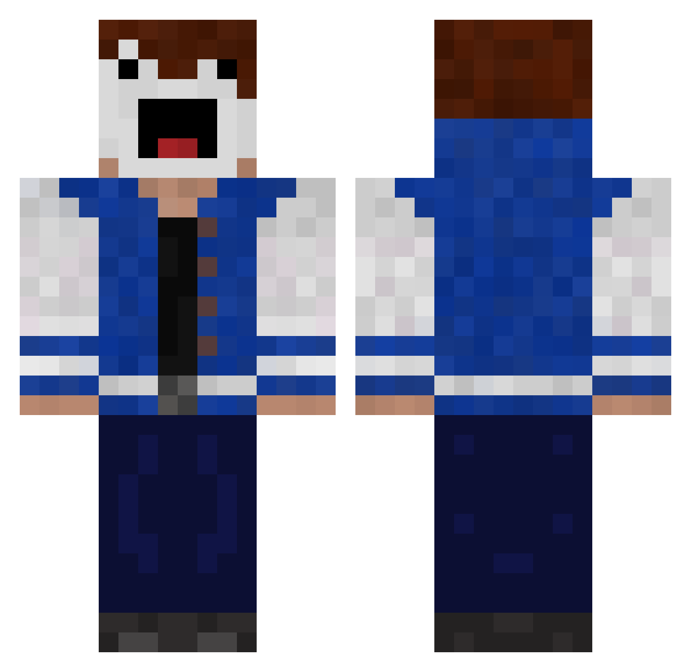 Patch_Note Minecraft skin, front and back view