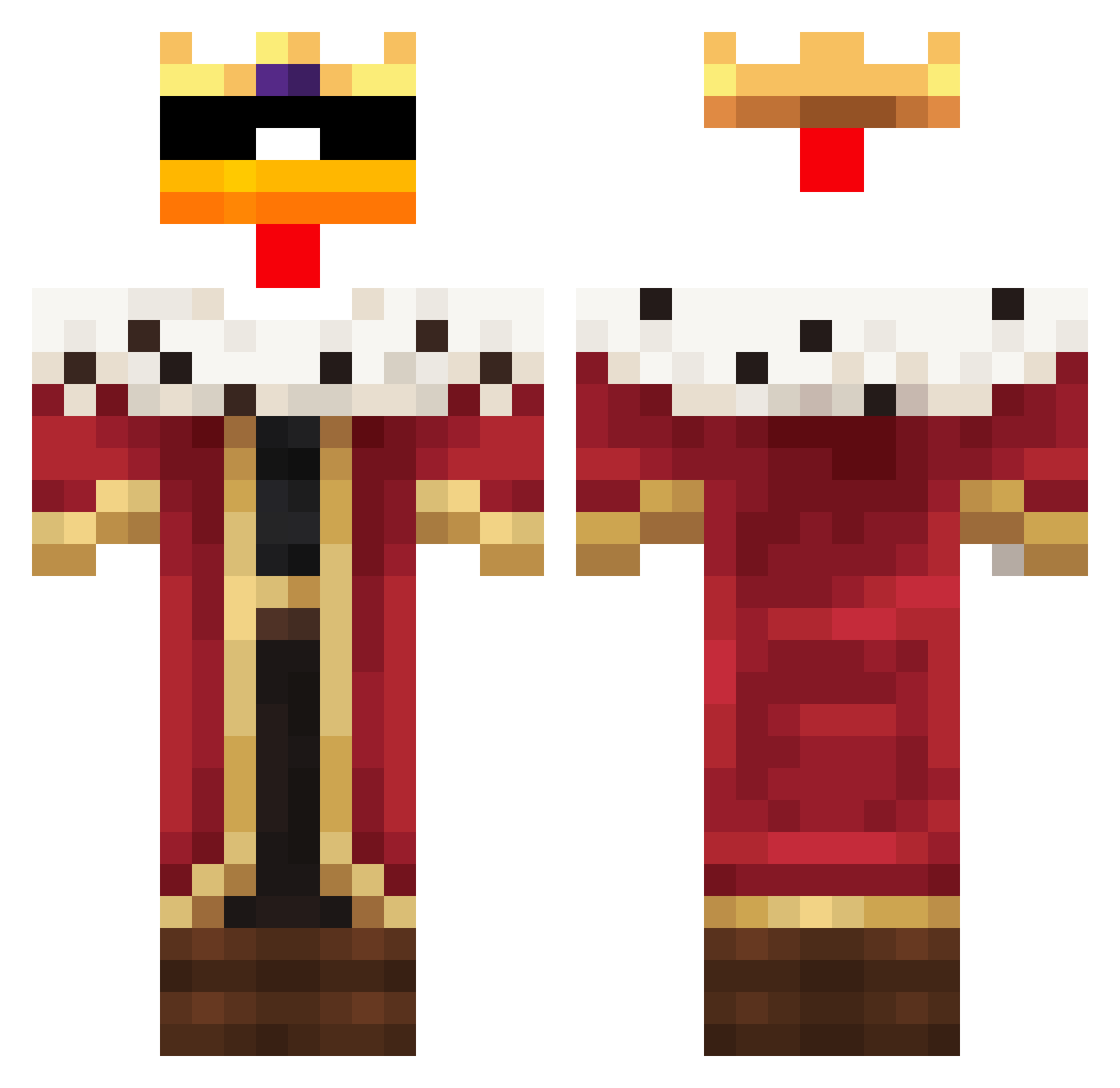 Nachobro89 Minecraft skin, front and back view