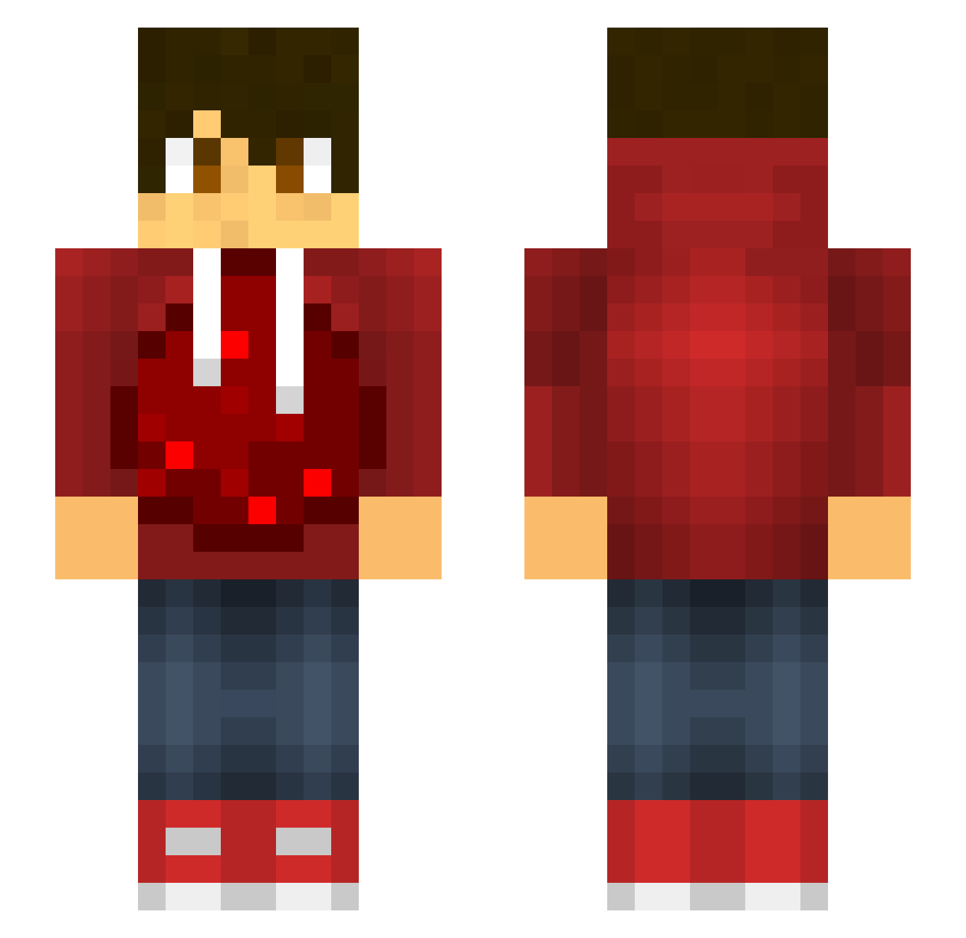 Radduca Minecraft skin, front and back view