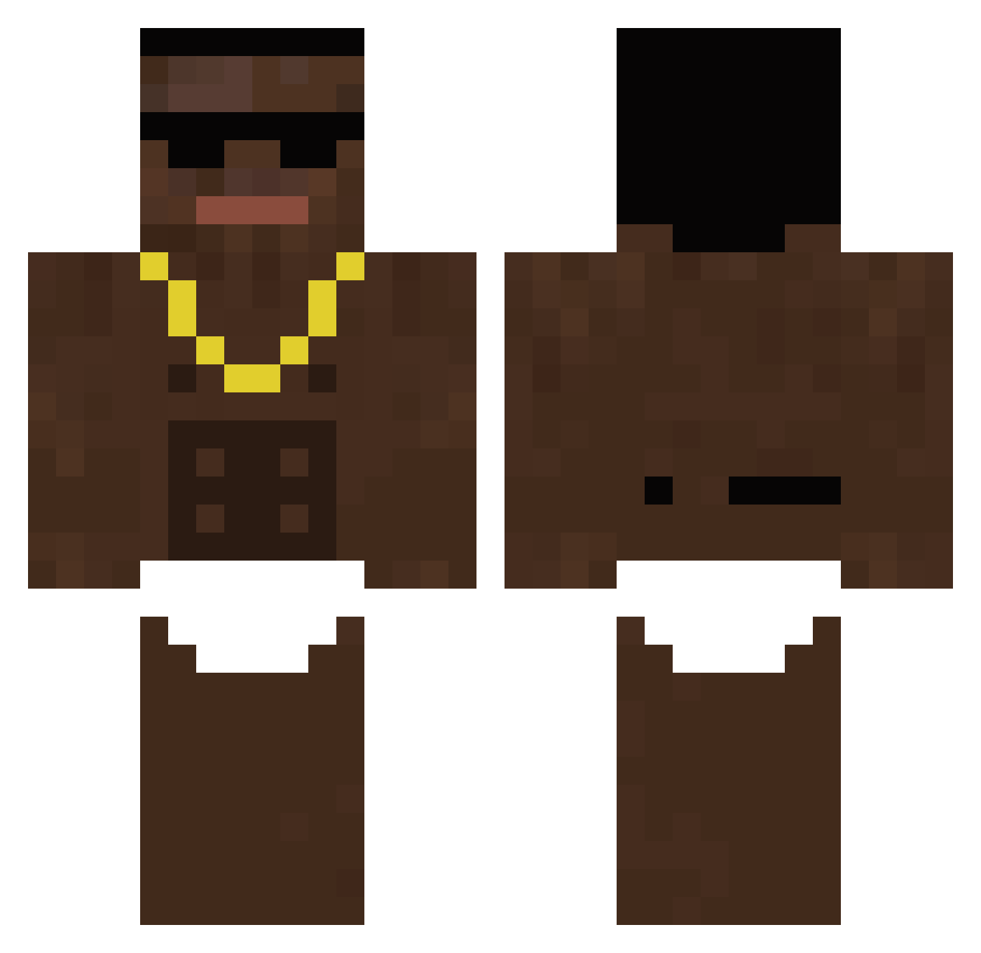 2Pac_022 Minecraft skin, front and back view