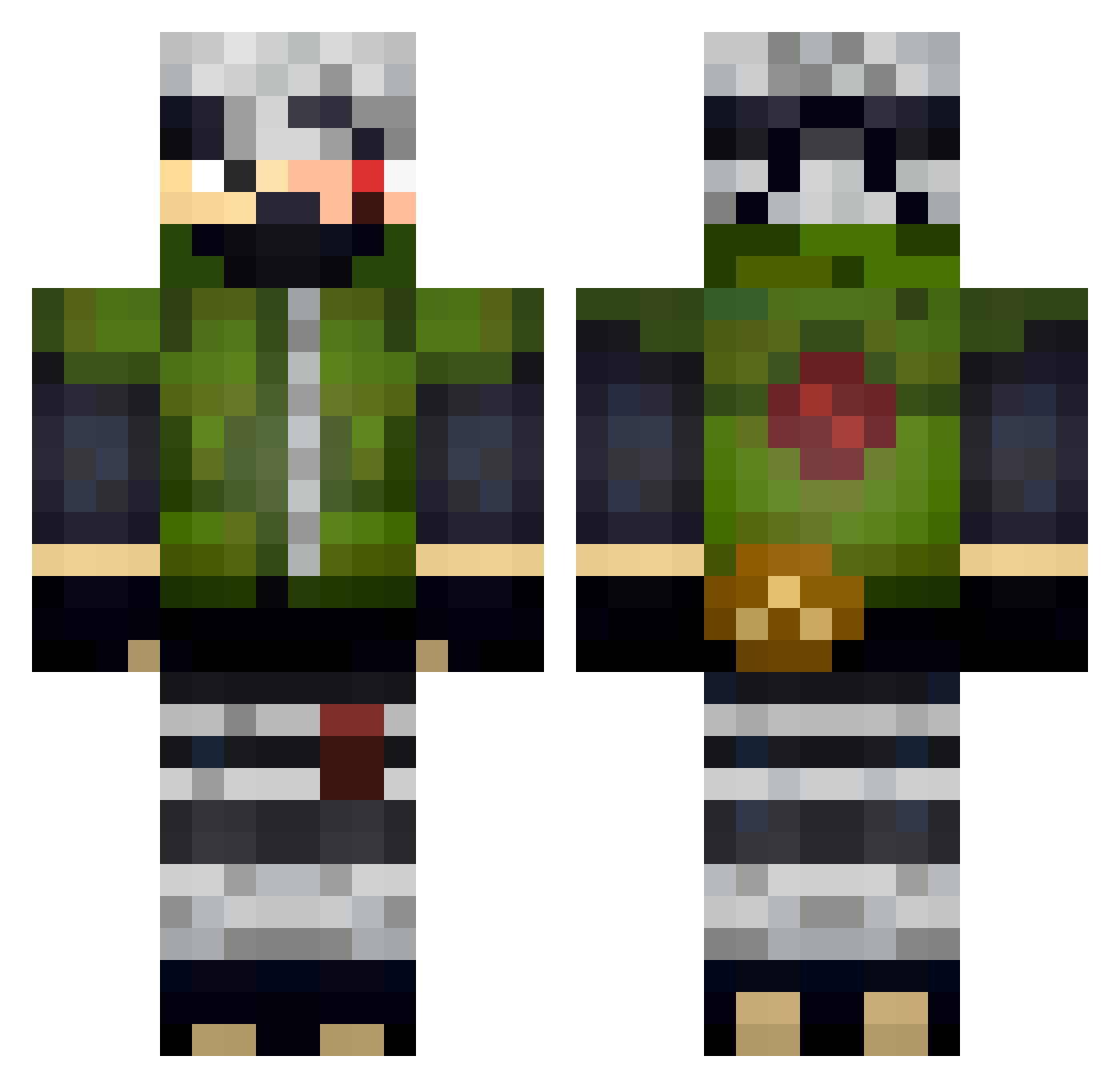 TLukky Minecraft skin, front and back view