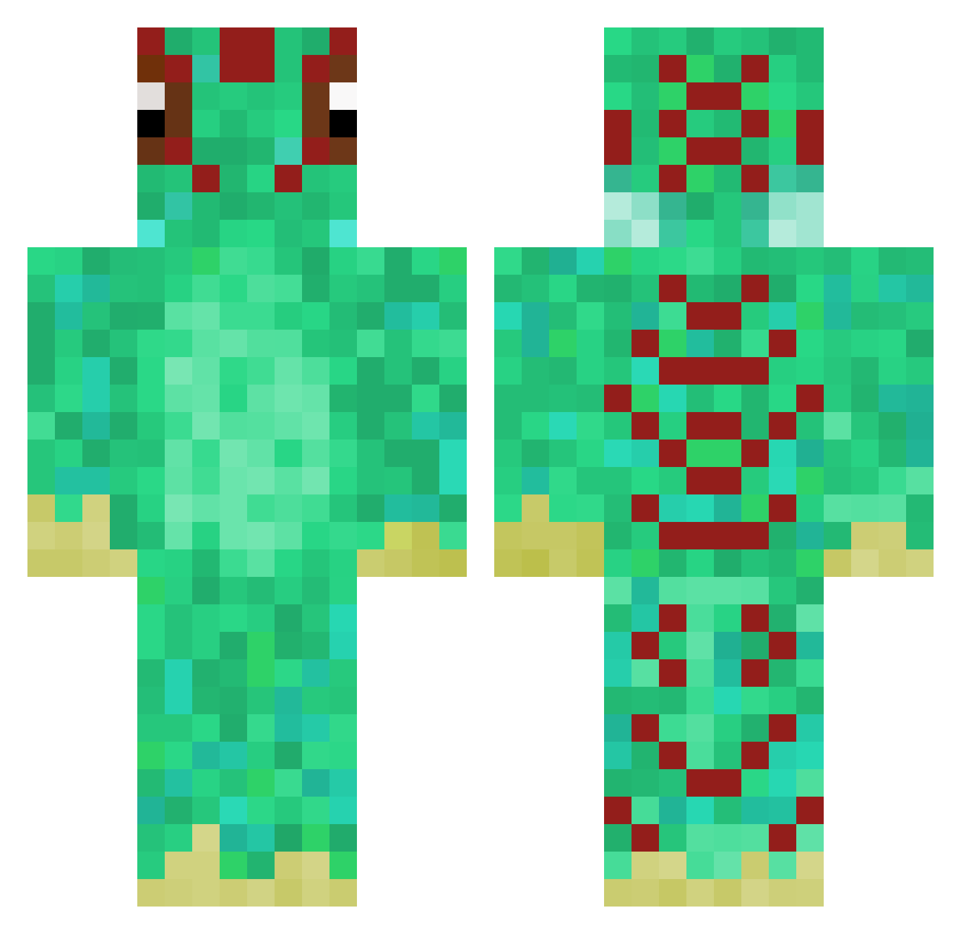 Postboxes Minecraft skin, front and back view