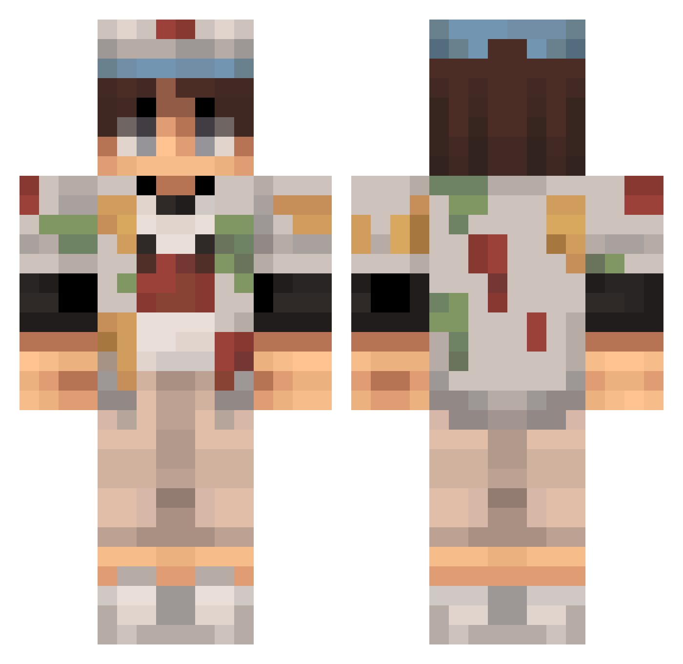 NZBeeZY Minecraft skin, front and back view
