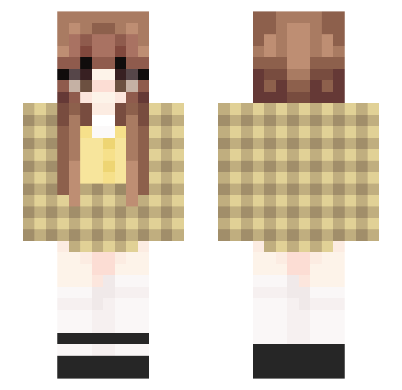 KUPKAKEKOOKIE Minecraft skin, front and back view