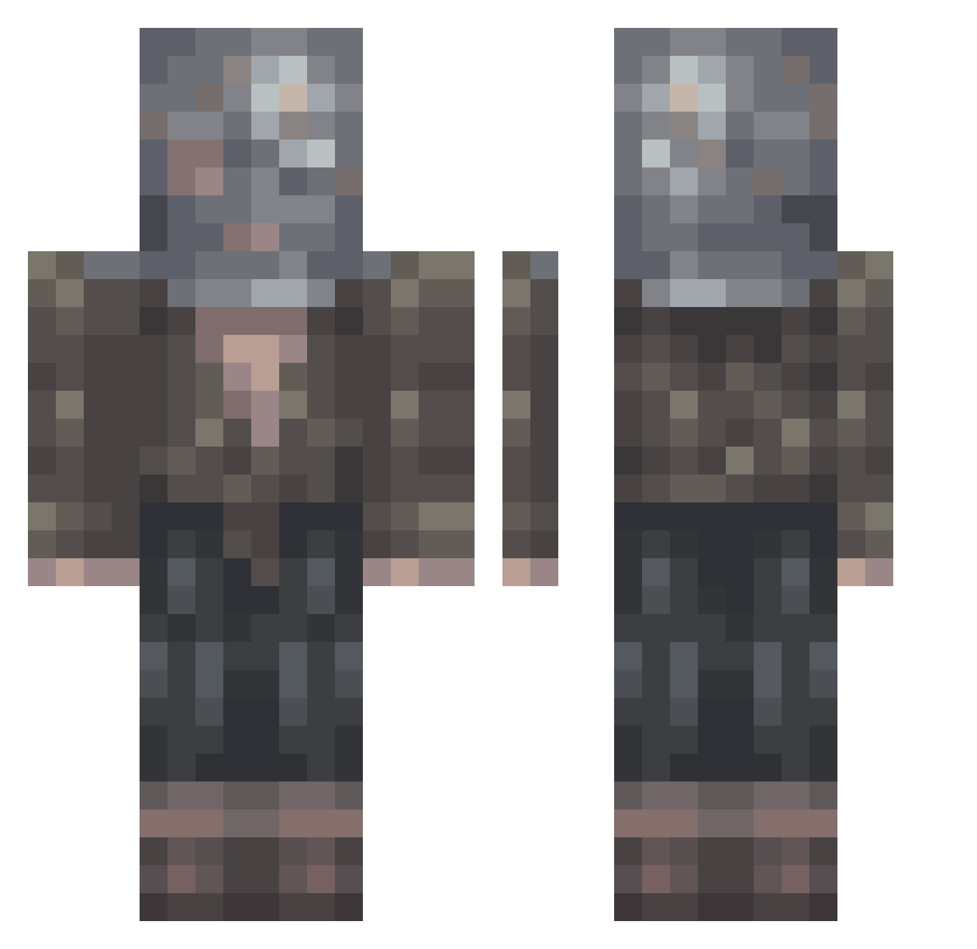 Banto33 Minecraft skin, front and back view