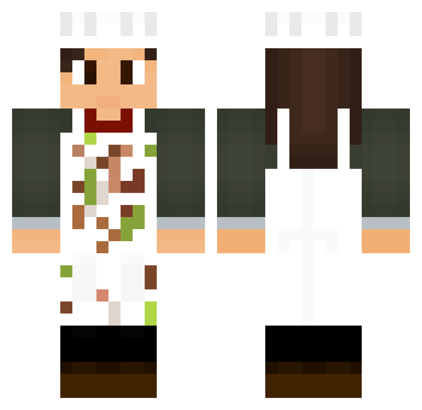 Apron Minecraft skin, front and back view