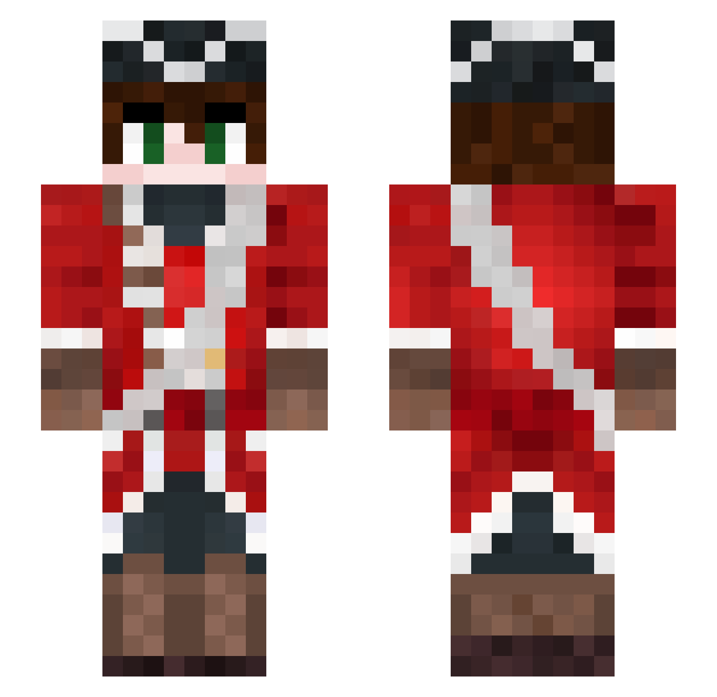 Miseravi0 Minecraft skin, front and back view