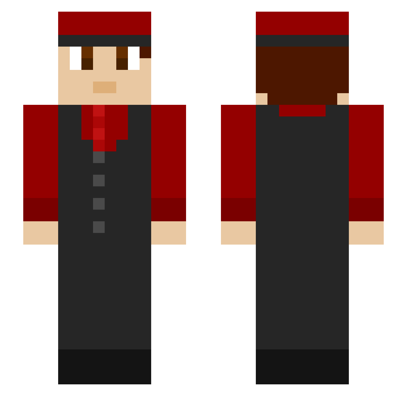 Mcmasterae Minecraft skin, front and back view