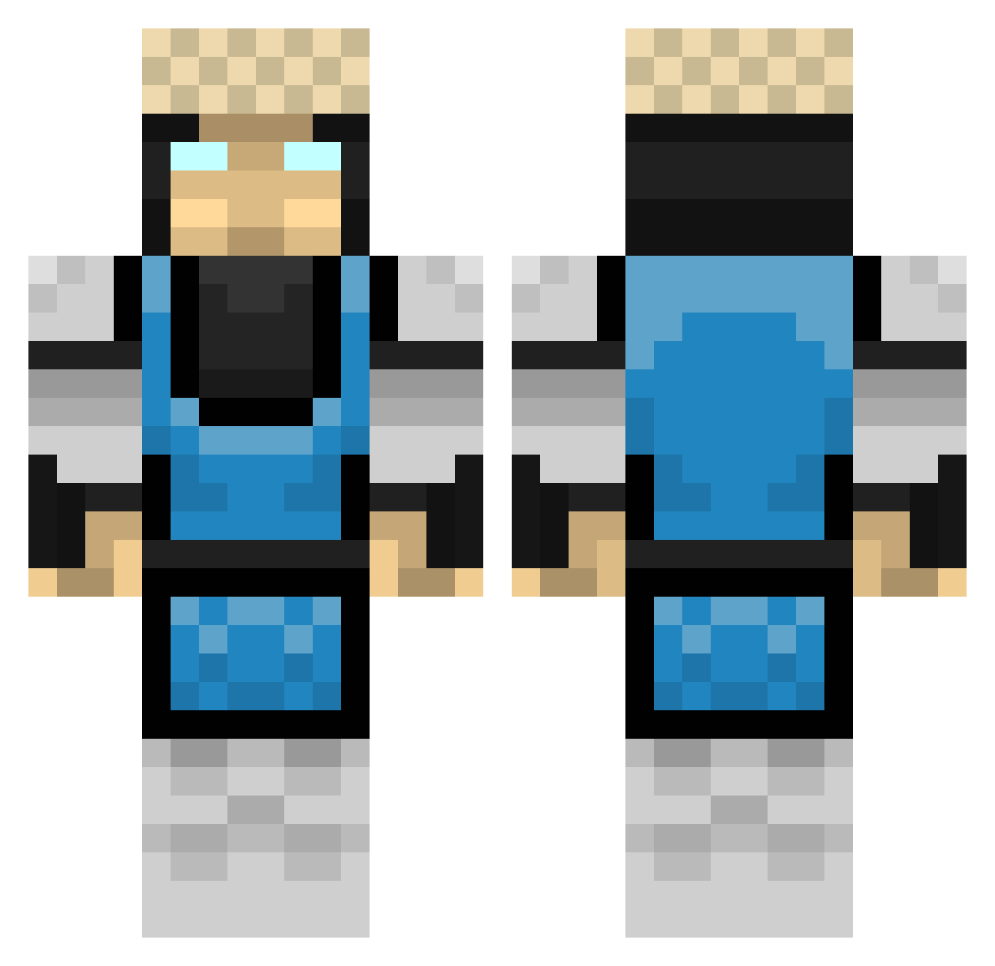 oddprophet Minecraft skin, front and back view