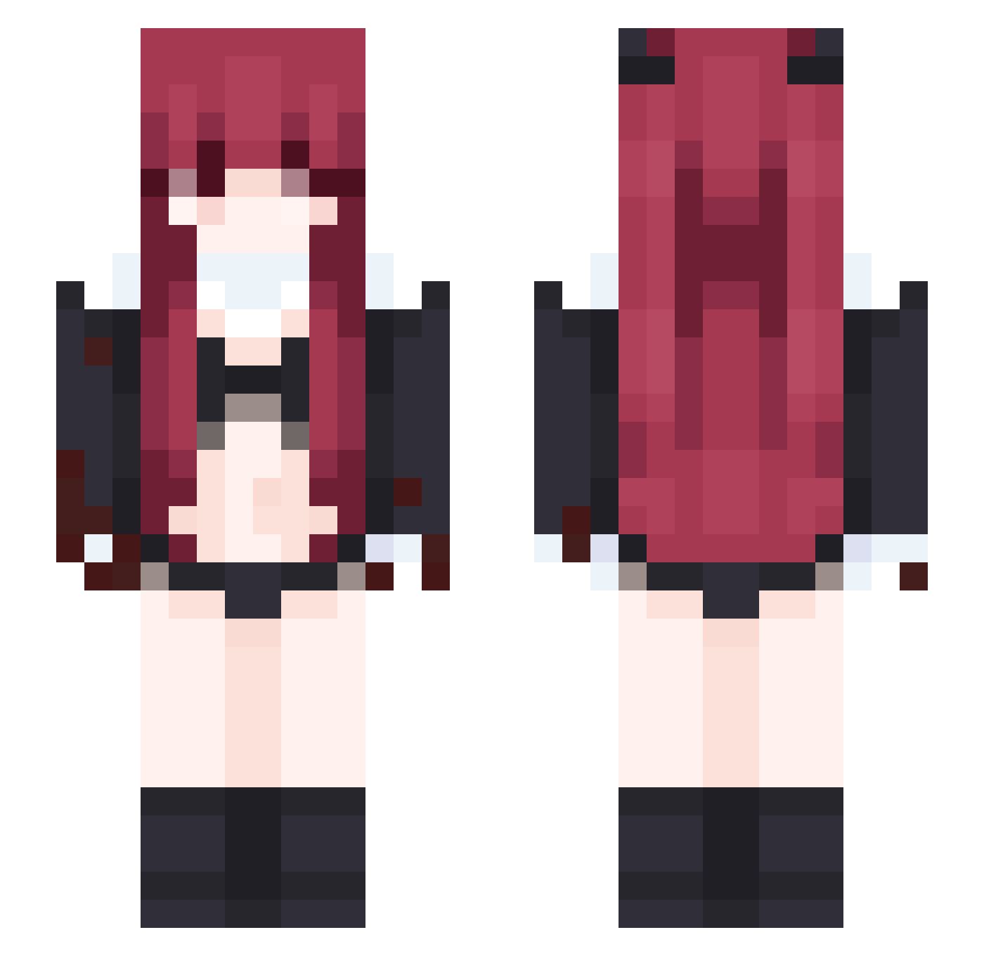 SakkunSine Minecraft skin, front and back view