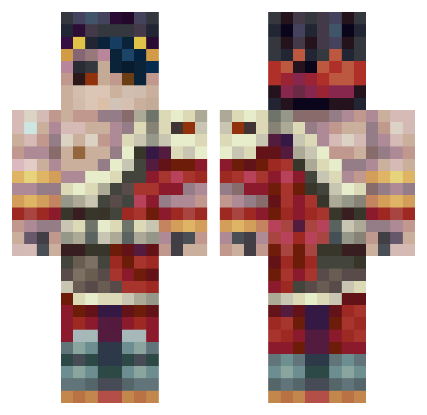 persimmom Minecraft skin, front and back view
